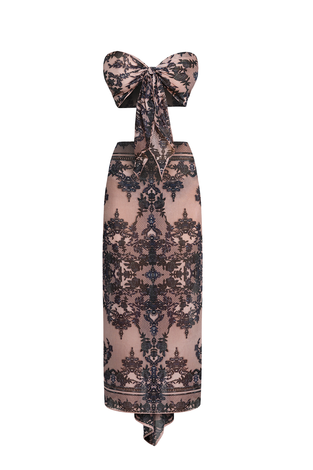 SILK VISCOSE PAREO AND SCARF SET - GRAFFITI POWDER