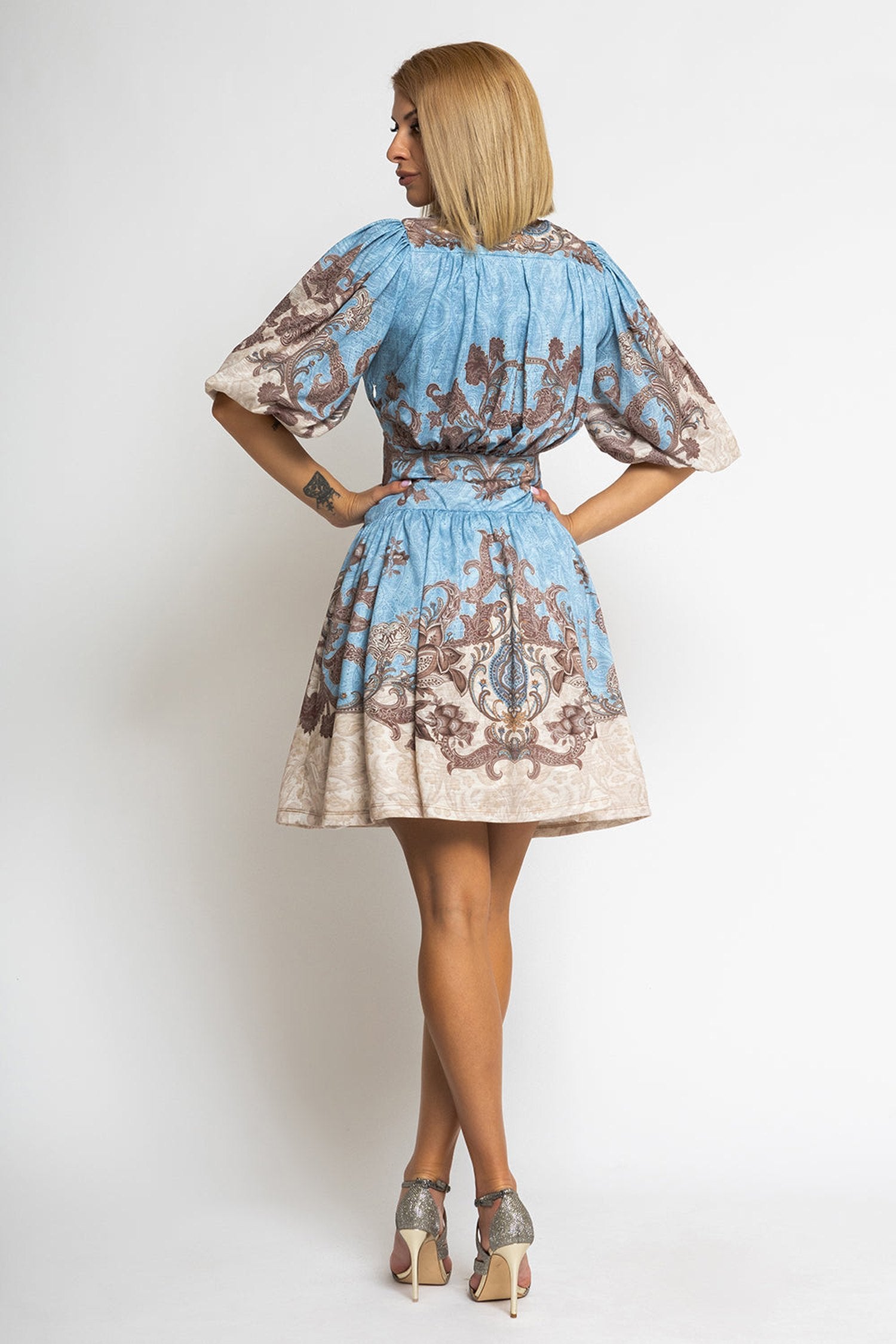ROBE AVEC MANCHES VOLUMINEUSES - CIEL PAISLEY