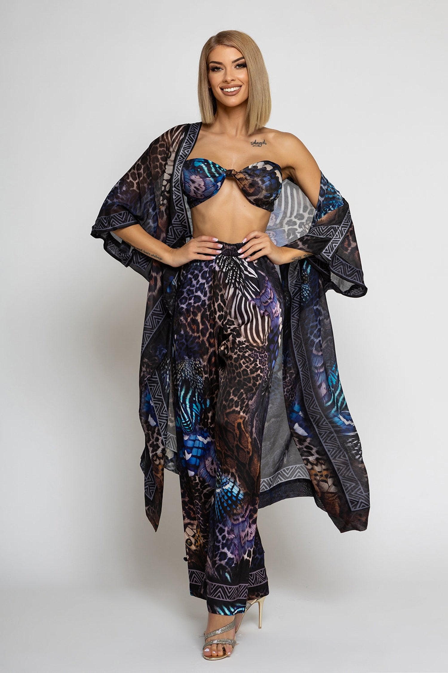 PANTALON AMPLE EN VISCOSE - LEO NEON DARK