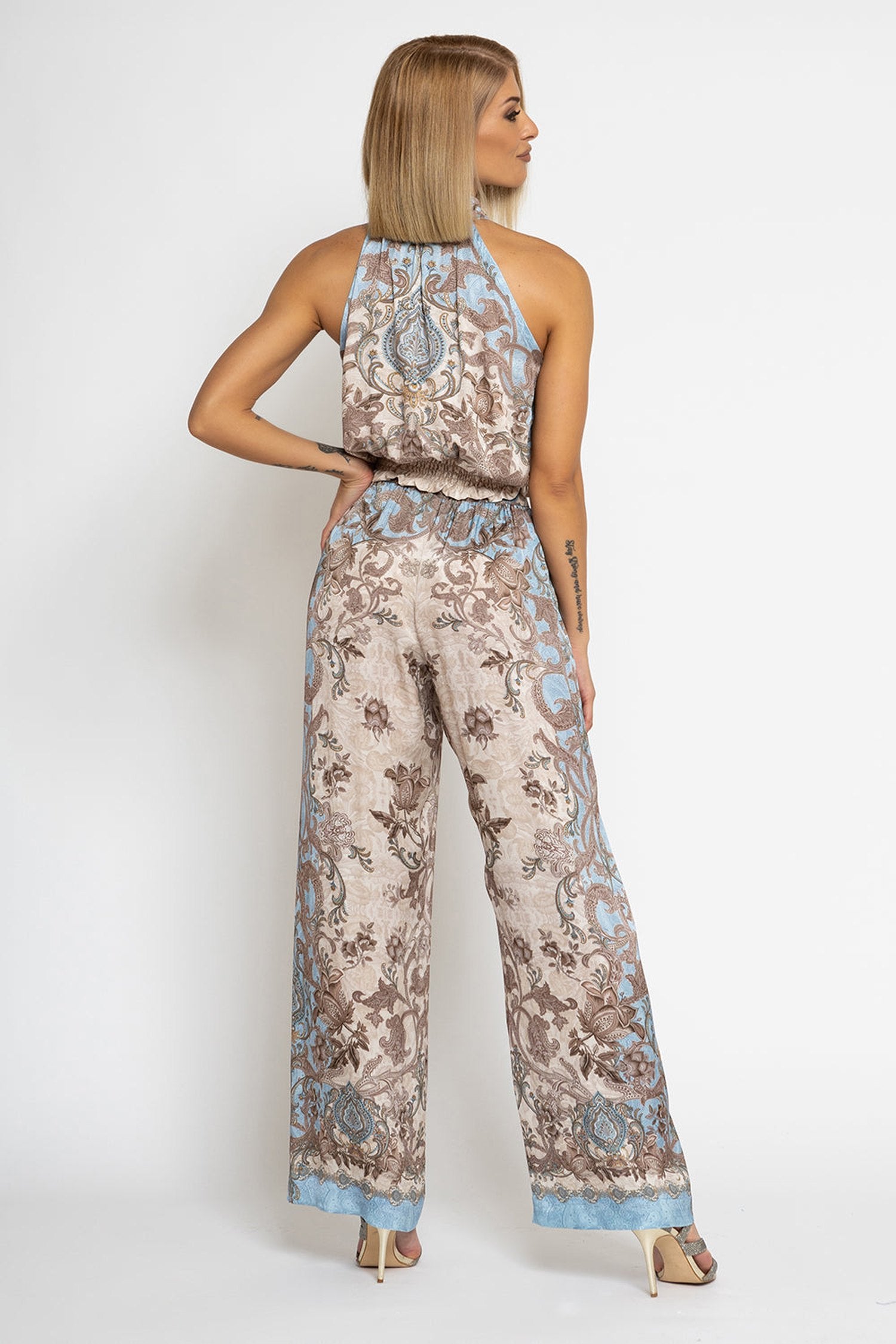 PANTALON AMPLE EN VISCOSE SATINÉE - CIEL PAISLEY
