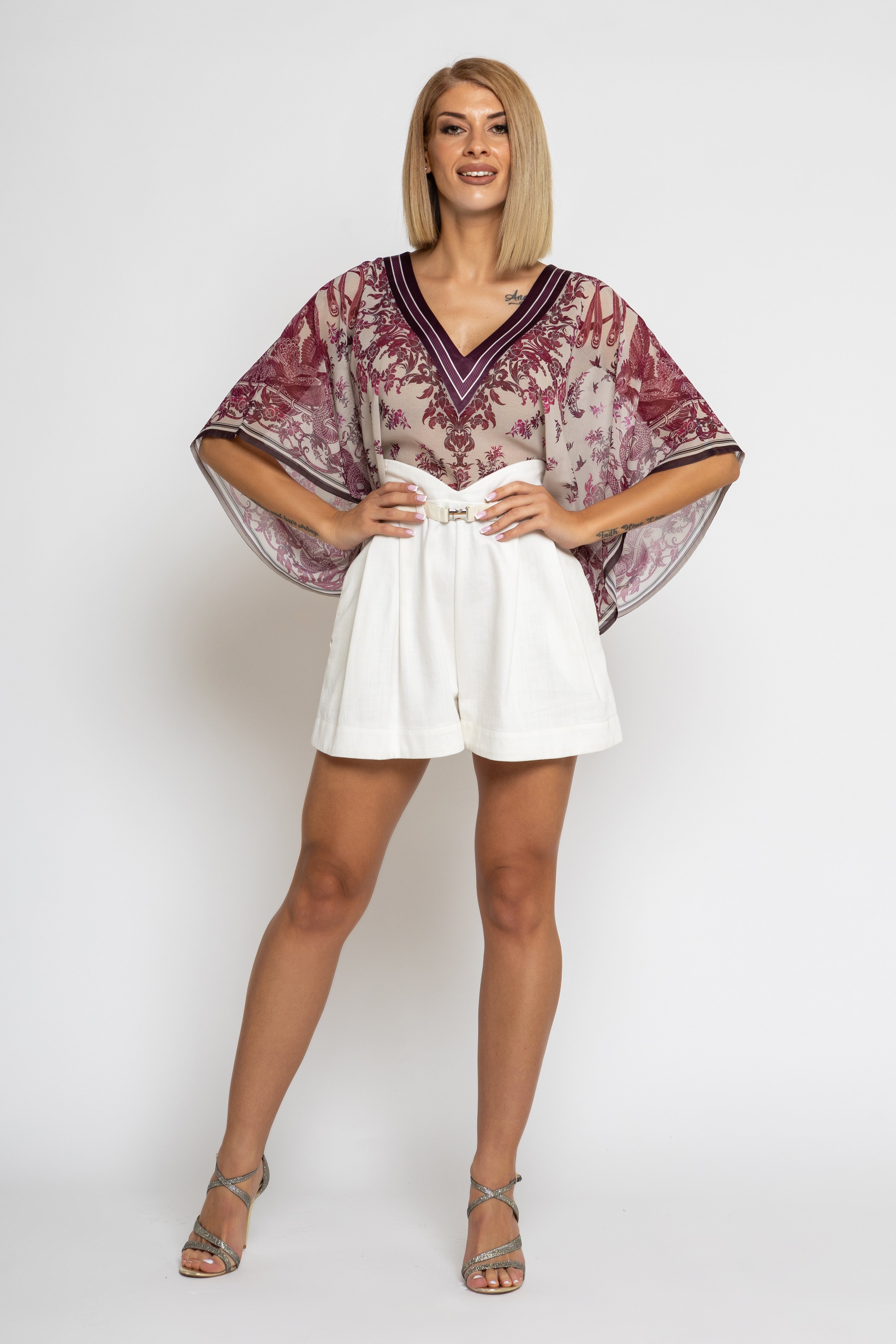 HIGH WAIST WHITE DENIM BERMUDA - ESSENTIALS