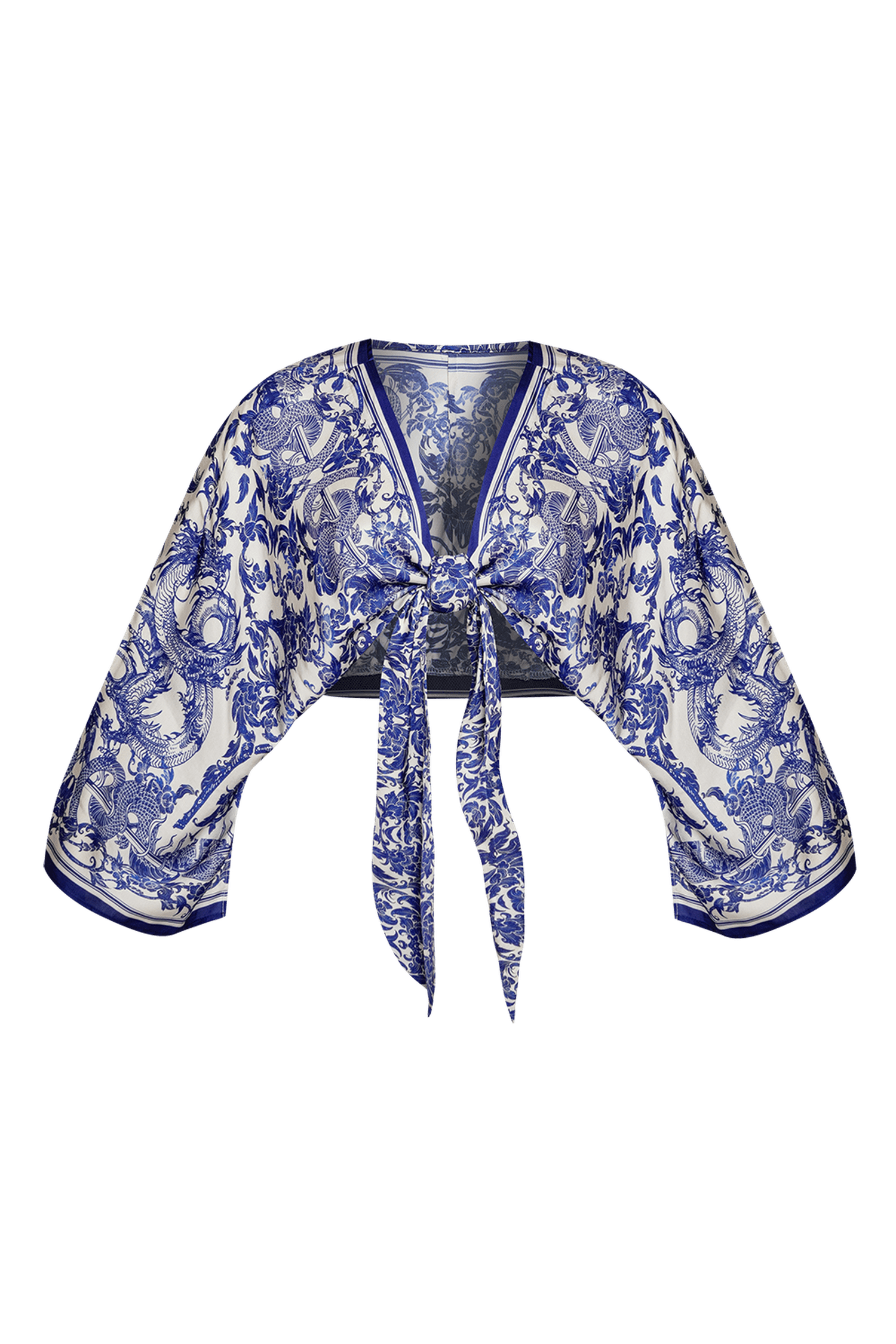 KIMONO COURT EN VISCOSE - CIEL D'ASIE