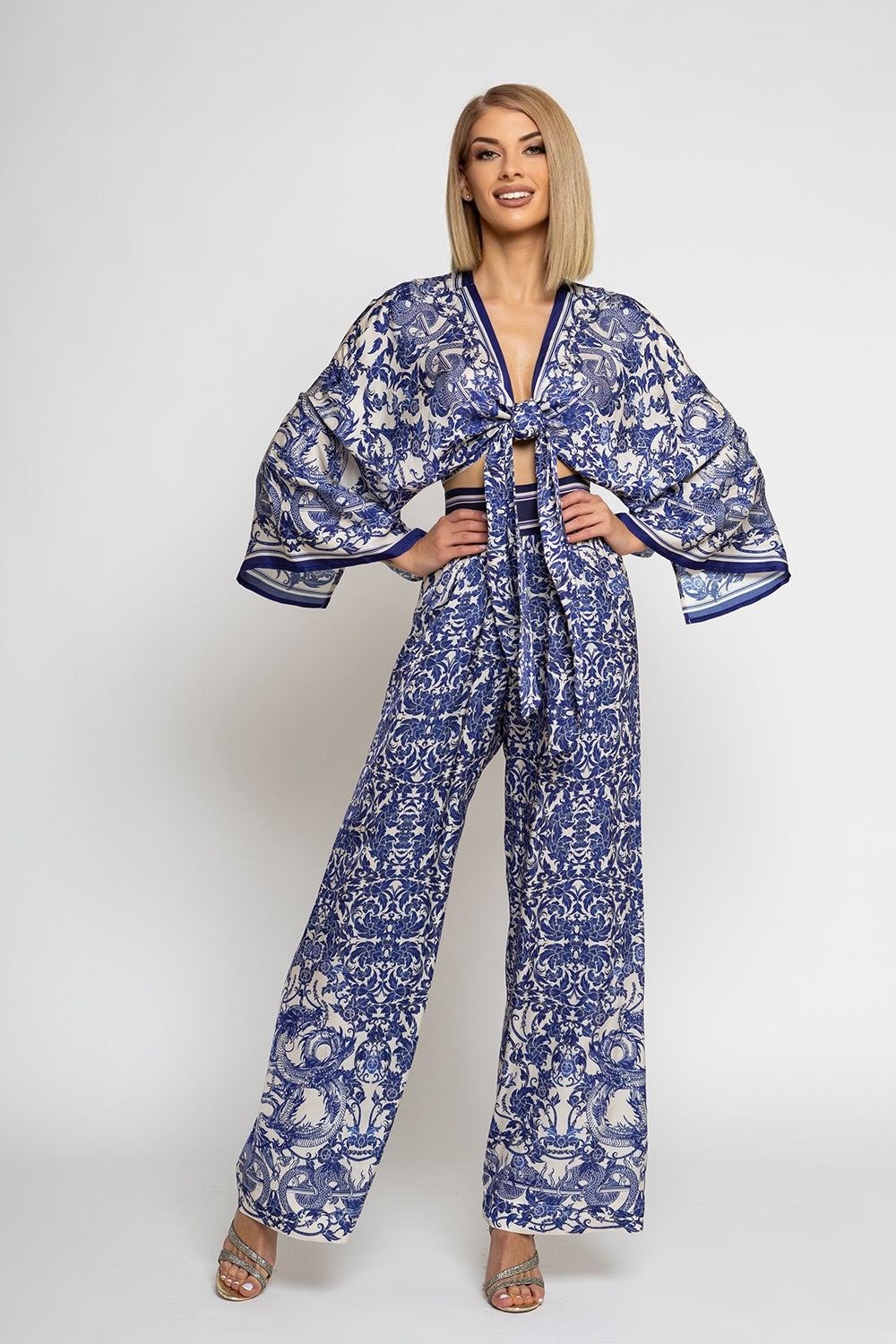 VISCOSE CROP KIMONO - ASIA SKY