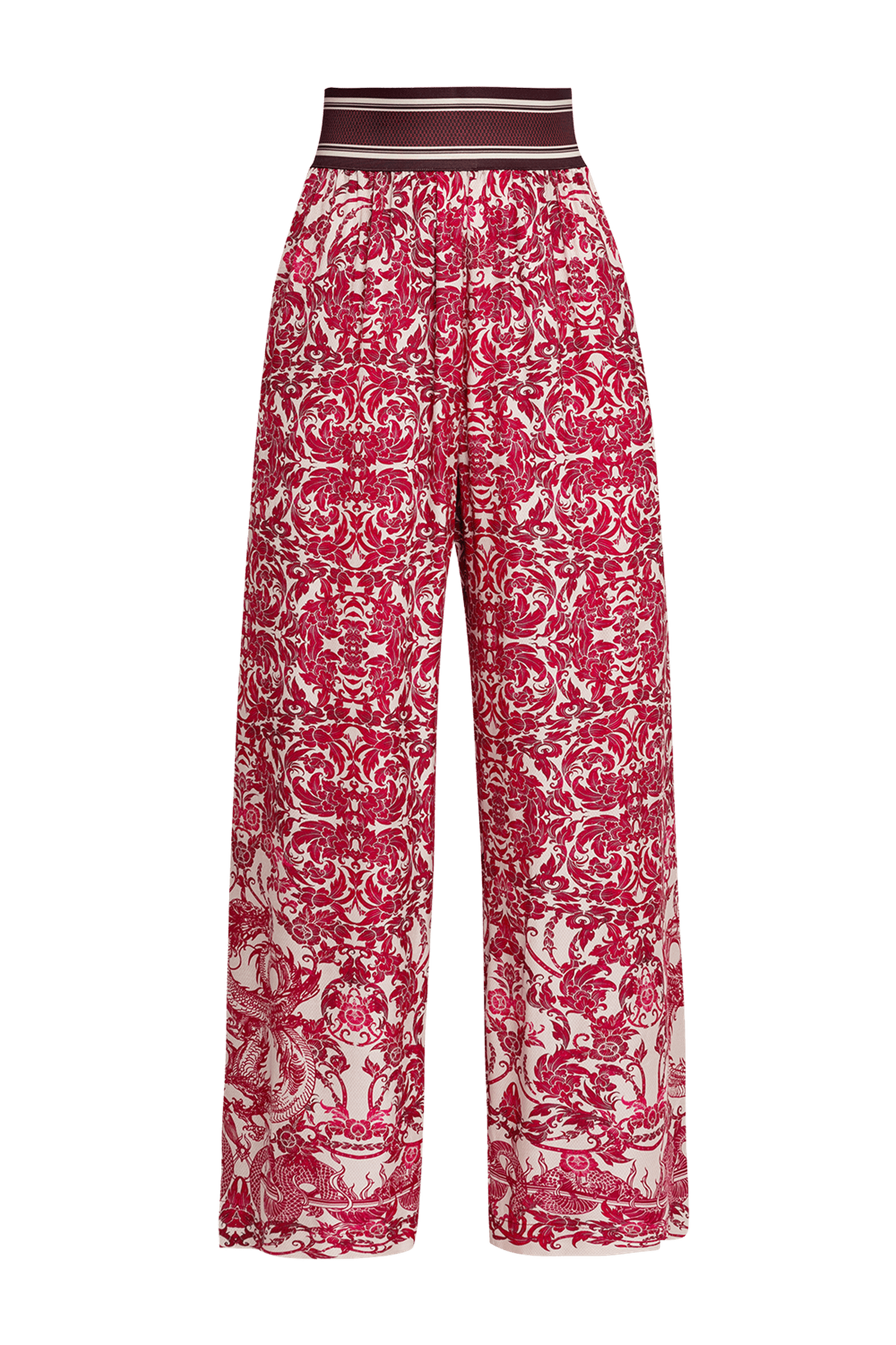 ENSEMBLE PANTALON AMPLE ET ÉCHARPE EN VISCOSE - ASIA BORDEAUX