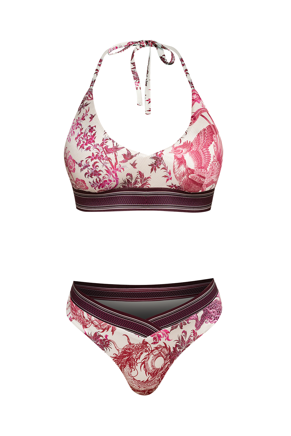 ELASTIC WAISTBAND SWIM BOTTOM - ASIA BORDEAUX