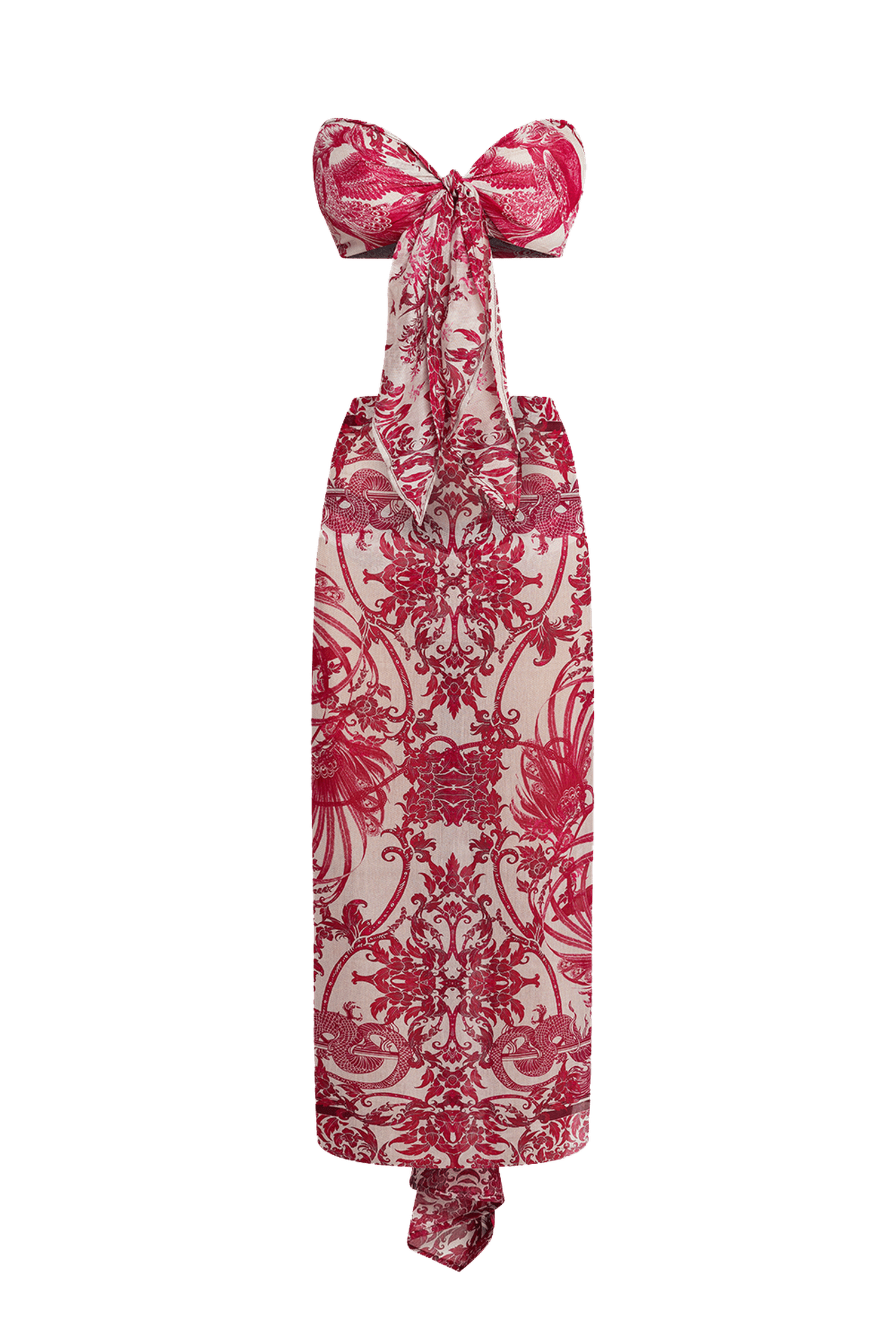 ENSEMBLE PAREO ET ÉCHARPE EN COTON SOIE - ASIA BORDEAUX