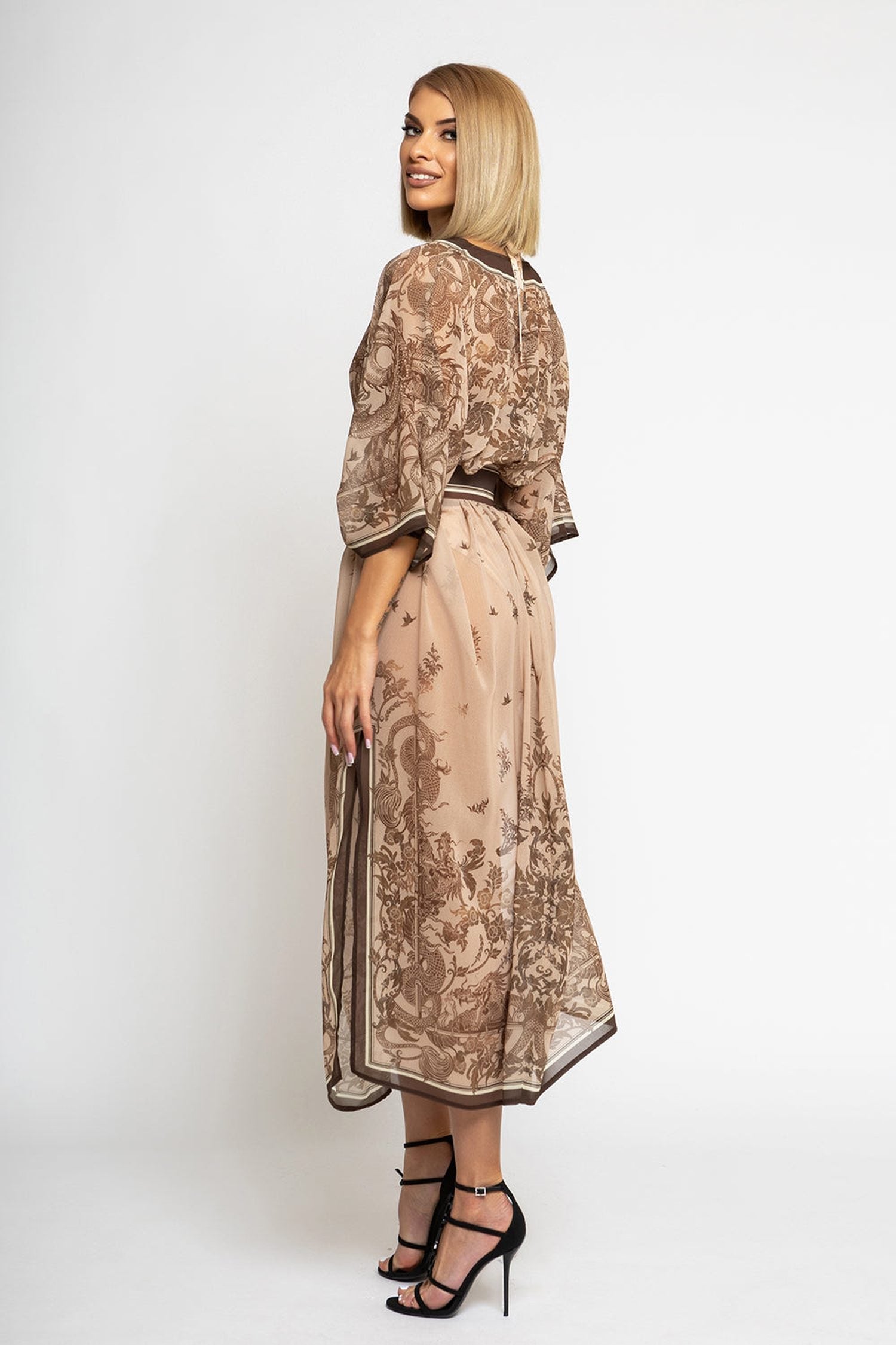 Caftan en coton de soie - beige Asie