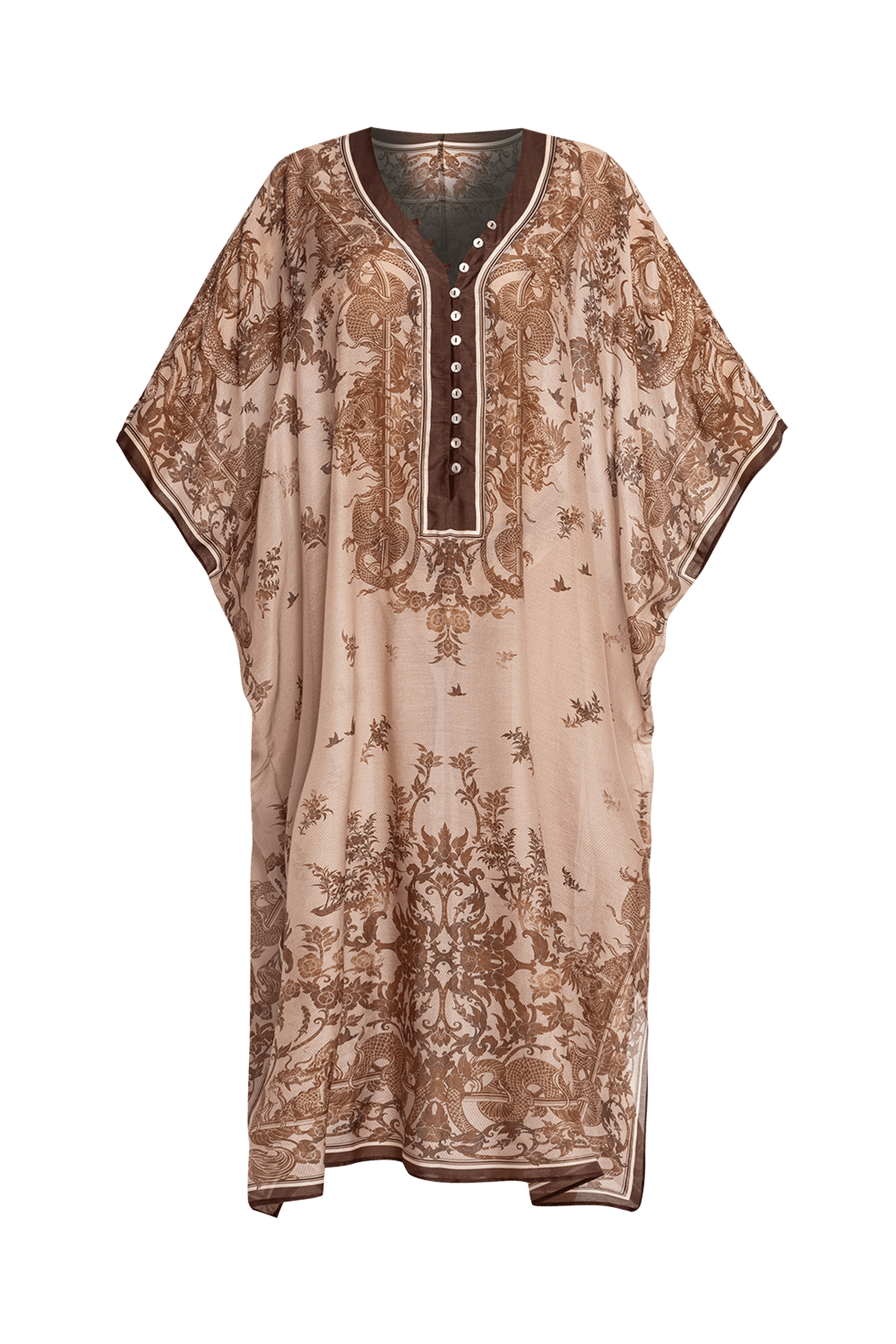 SILK COTTON CAFTAN - ASIA BEIGE