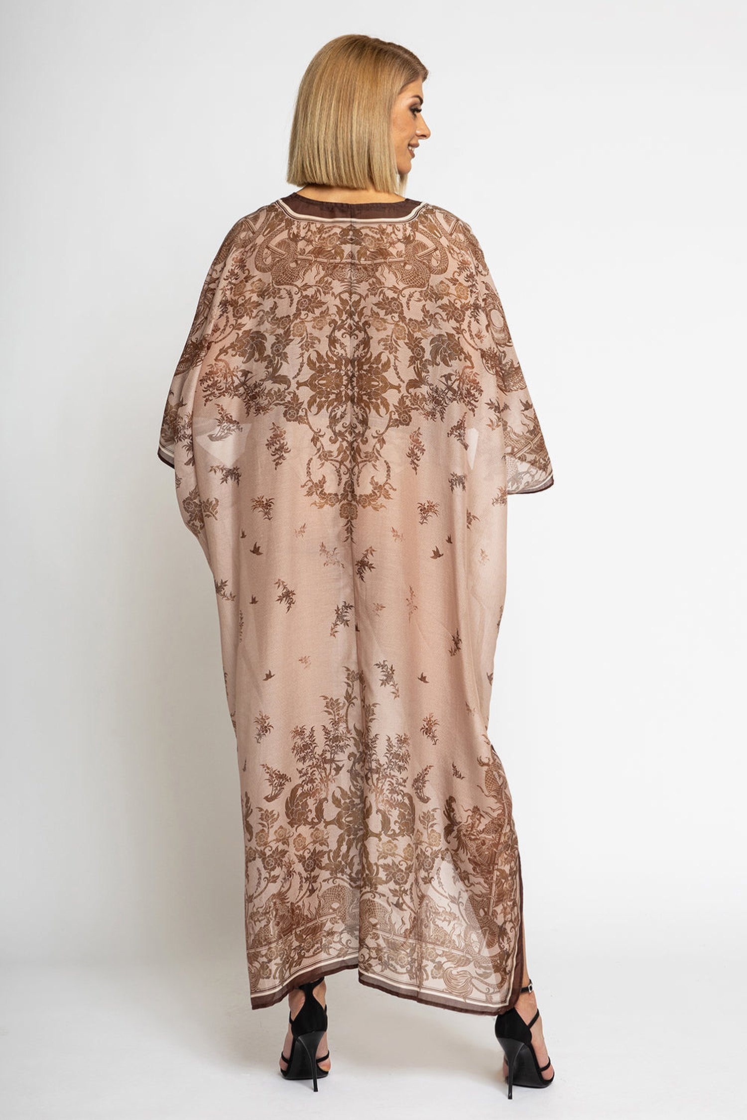 Caftan en coton de soie - beige Asie