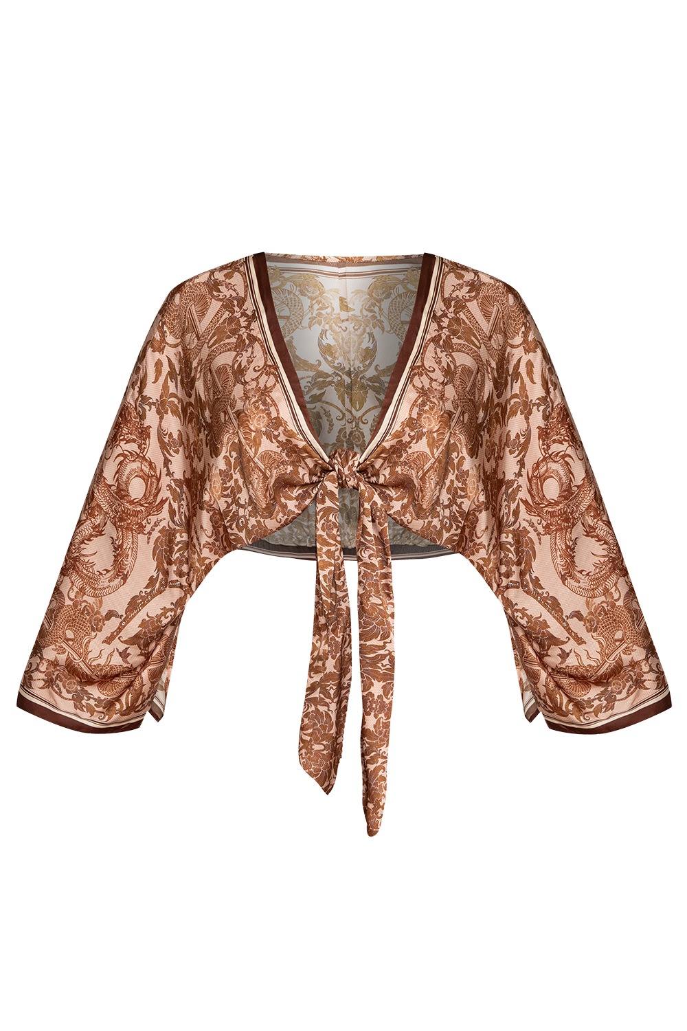 VISCOSE CROP KIMONO - ASIA BEIGE