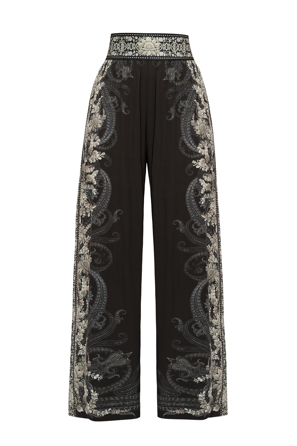 PANTALON LARGE EN VISCOSE AVEC TAILLE ÉLASTIQUE – LOTUS GELÉ