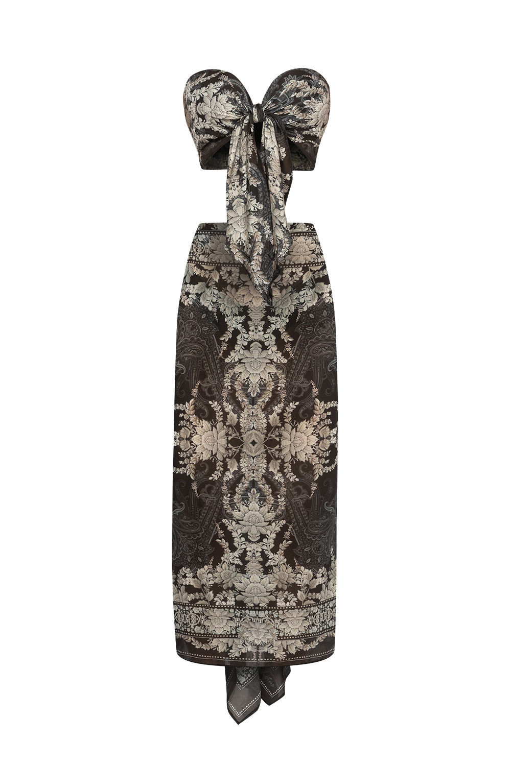 SILK VISKOSE SET OF PAREO AND SCARF - FROZEN LOTUS
