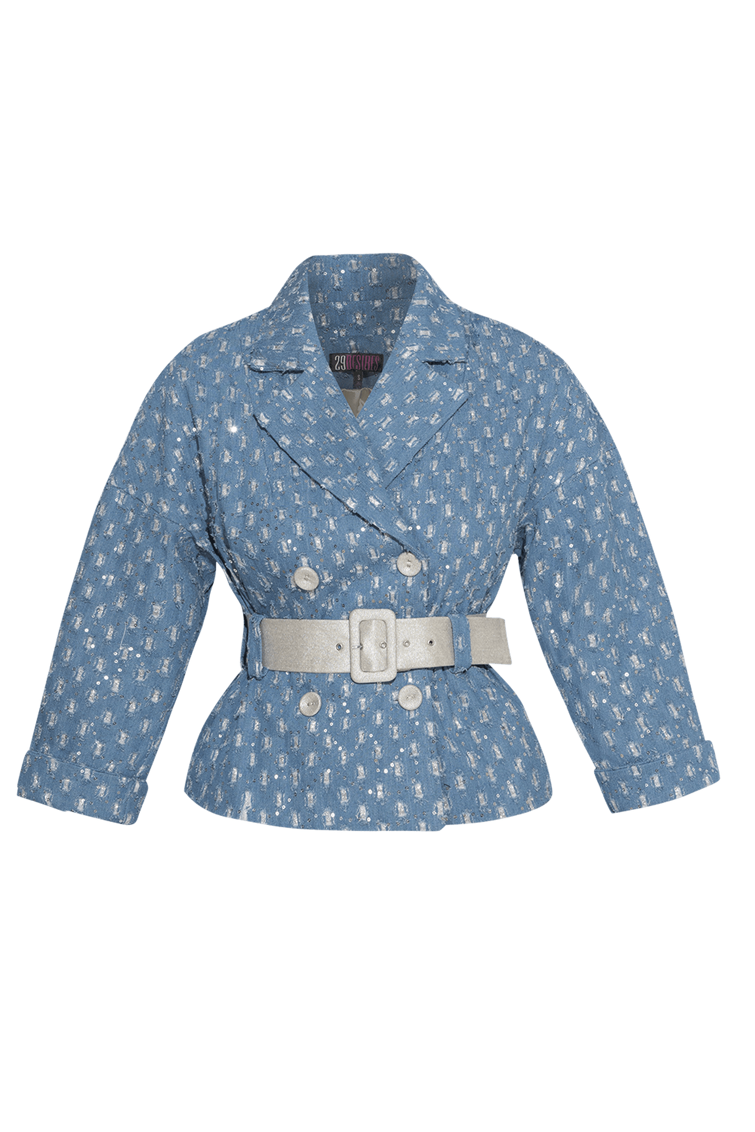 VESTE EN JEAN AVEC BROCARD - ESSENTIELS