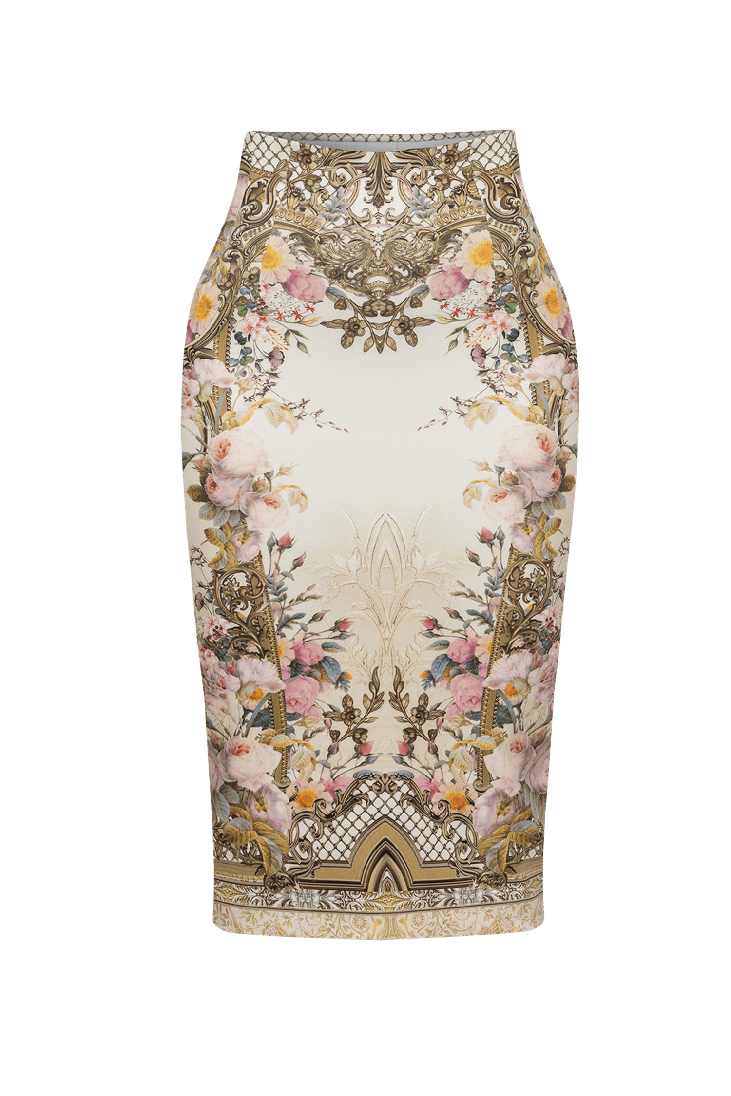 JUPE CRAYON - FLEURS BAROQUES