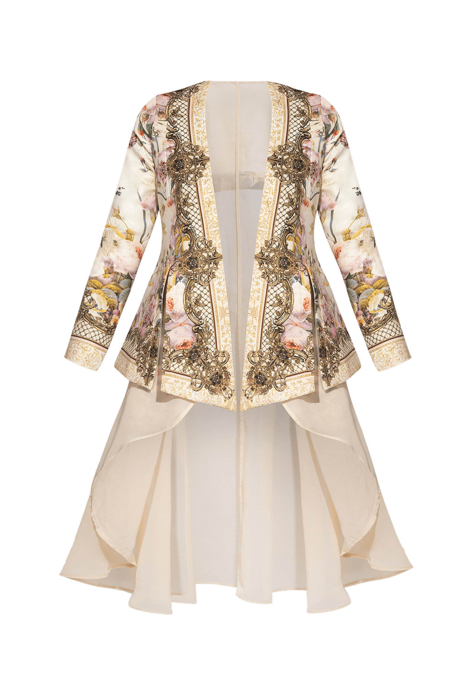 ÉCHARPE ÉLÉGANTE AVEC CHIFFON - FLEURS BAROQUES