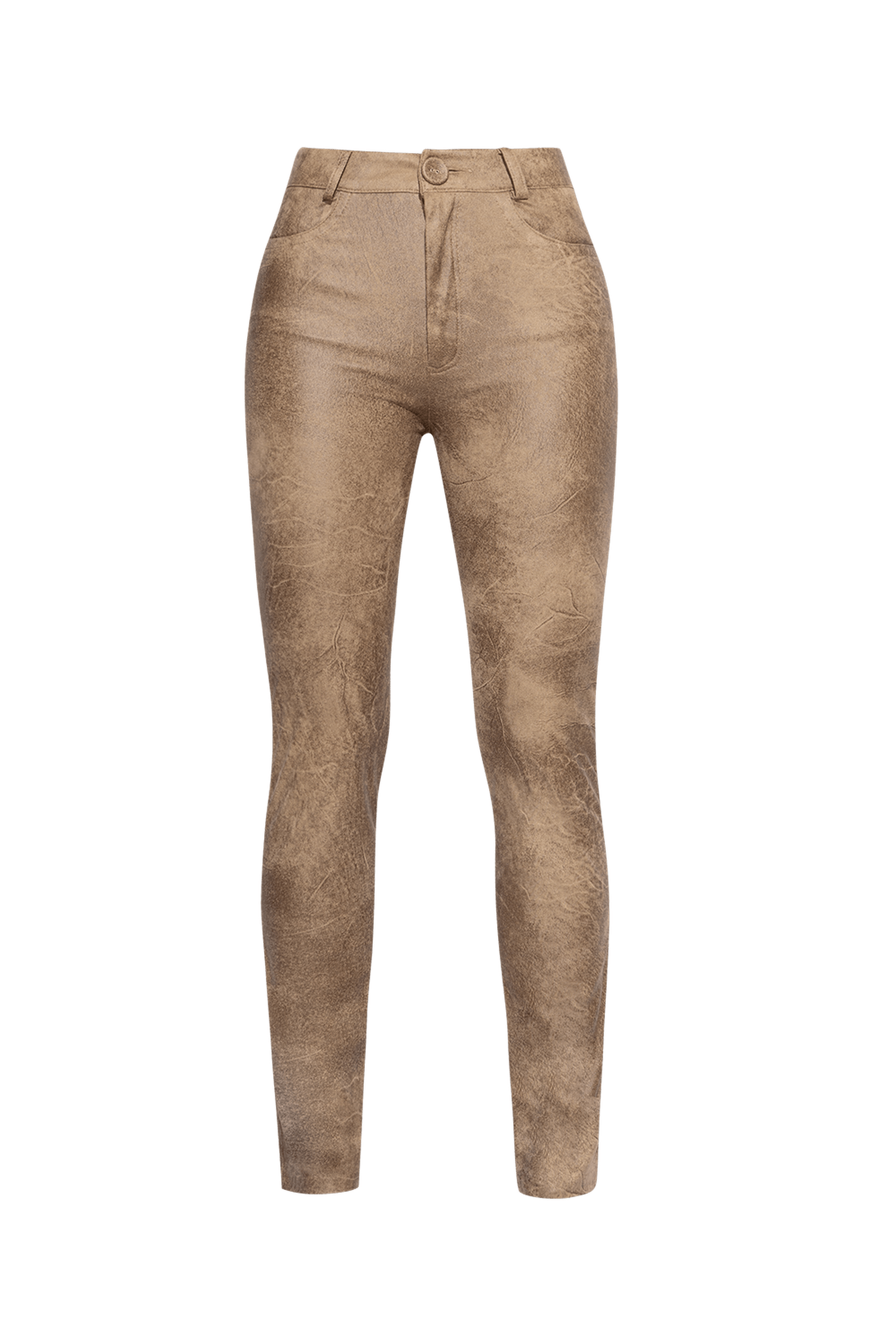 SKINNY 5-POCKET PANTS IN CAPPUCCINO - ESSENTIALS JIORO СЛИМ ПАНТАЛОН ОТ ВЕЛУР В ЦВЯТ КАПУЧИНО - ESSENTIALS JIORO