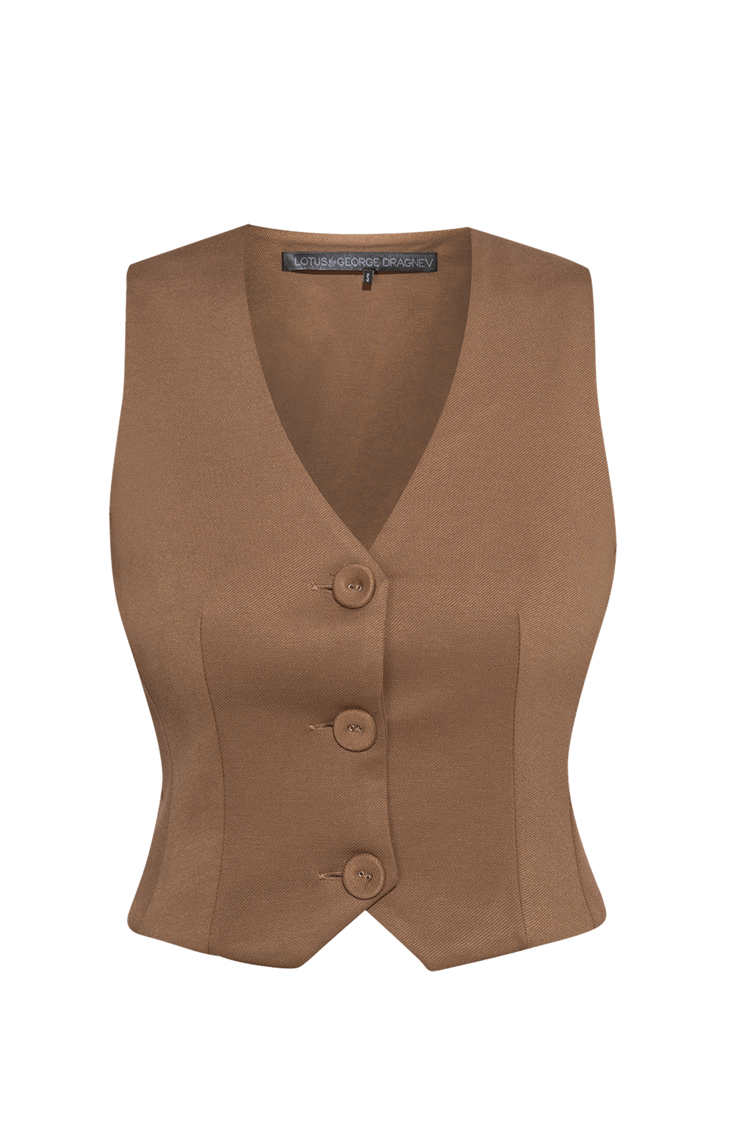 VISCOSE BLEND VEST IN BEIGE - ESSENTIALS