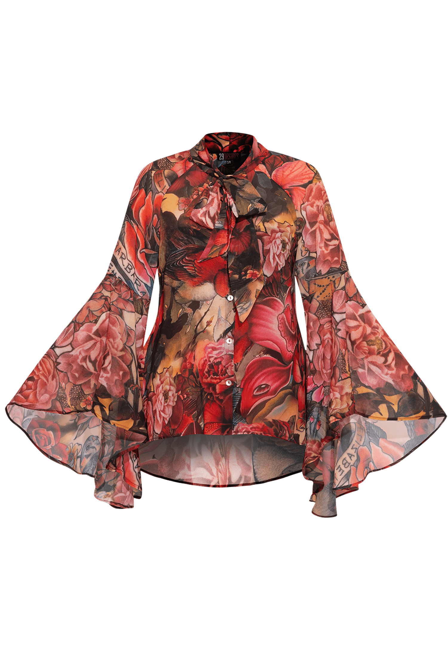 DESIGNER SHIRT WITH FLARED SLEEVES - TATTOO STAR JIORO ДИЗАЙНЕРСКА РИЗА С КЛОШ РЪКАВИ - TATTOO STAR JIORO