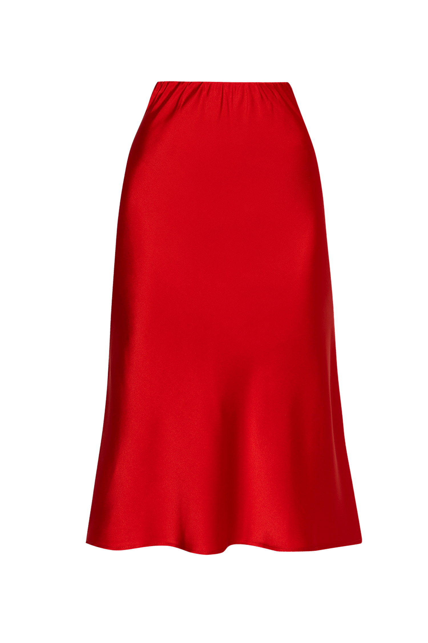 JUPE EN SATIN COUPE BIAIS AVEC TAILLE ÉLASTIQUE - ESSENTIELS