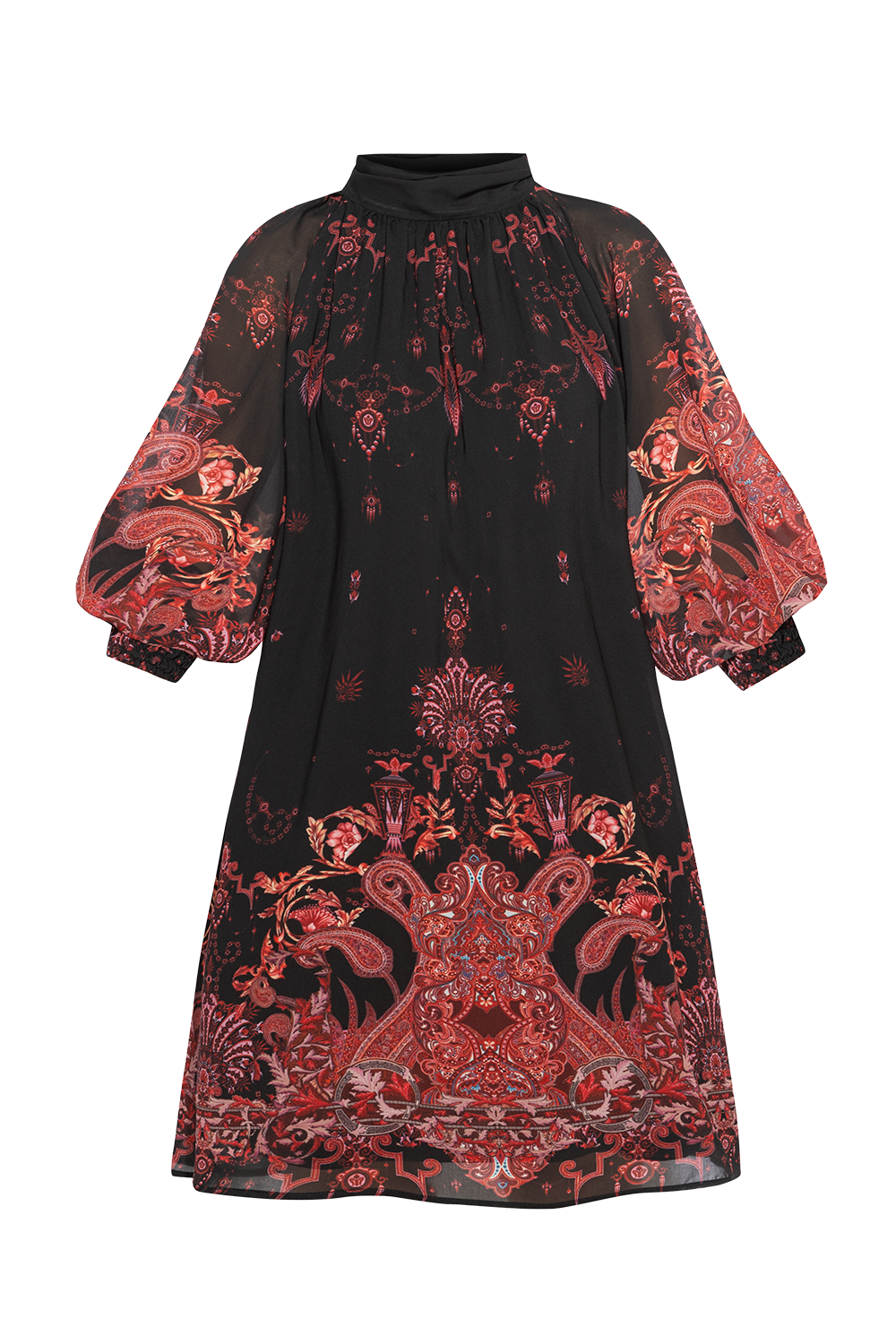 RELAXED FIT DRESS WITH RAGLAN SLEEVES - PAISLEY DARK JIORO СВОБОДНА РОКЛЯ С РЕГЛАН РЪКАВ - PAISLEY DARK JIORO