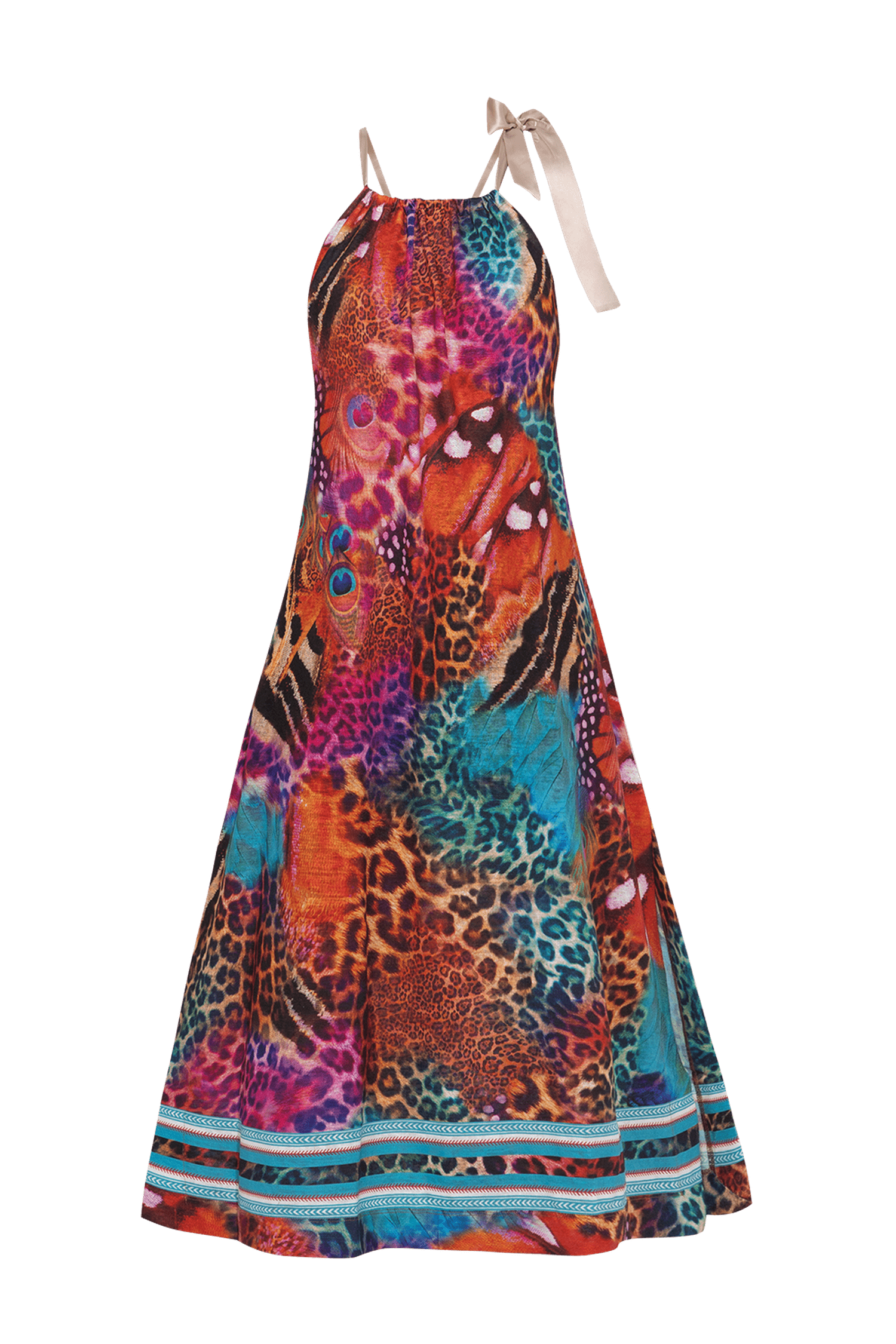ROBE LONGUE LÂCHE - LÉOPARD NÉON SAUVAGE