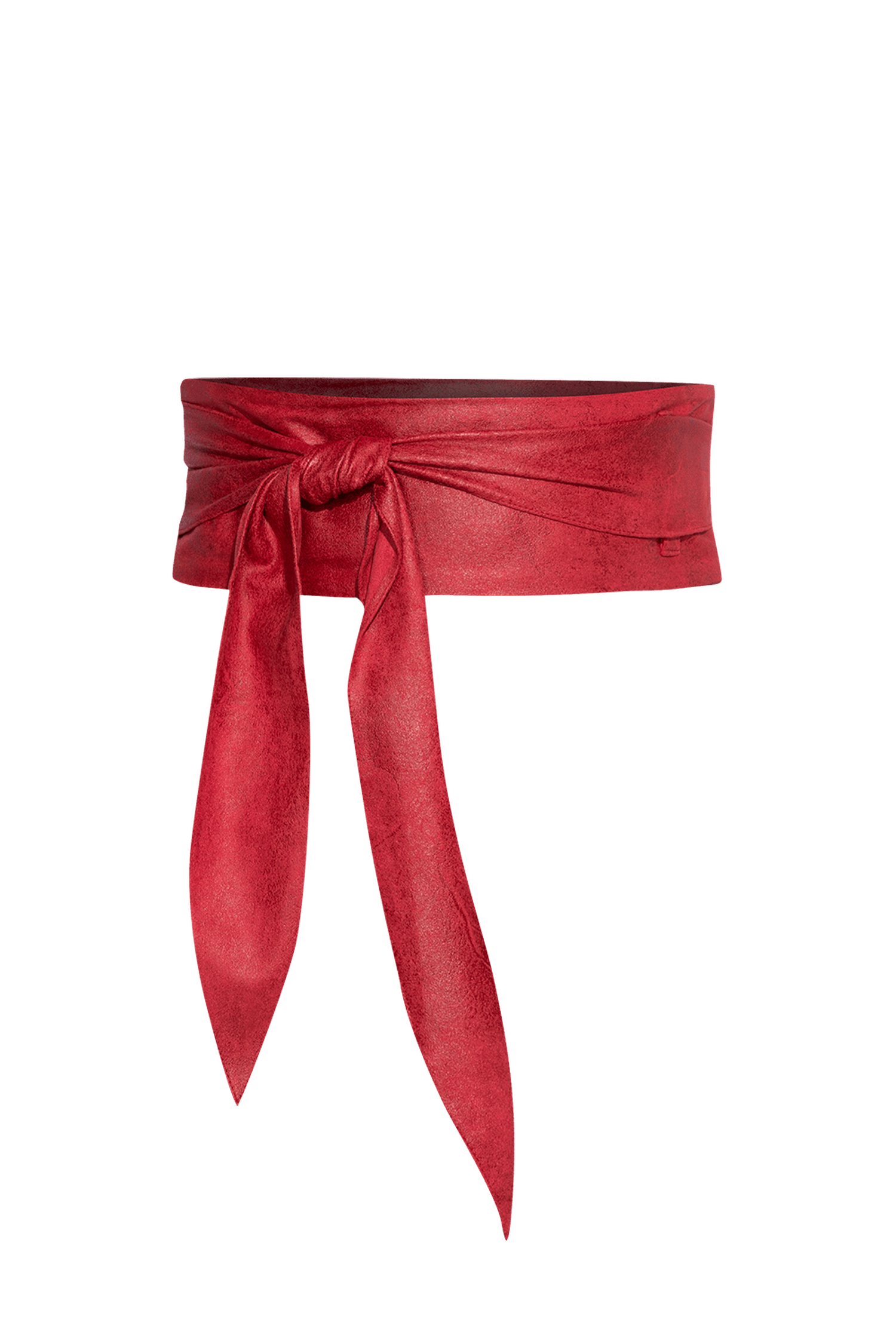 CEINTURE STYLE ENROULÉ - IMITATION DAIM EN ROUGE - ESSENTIELS