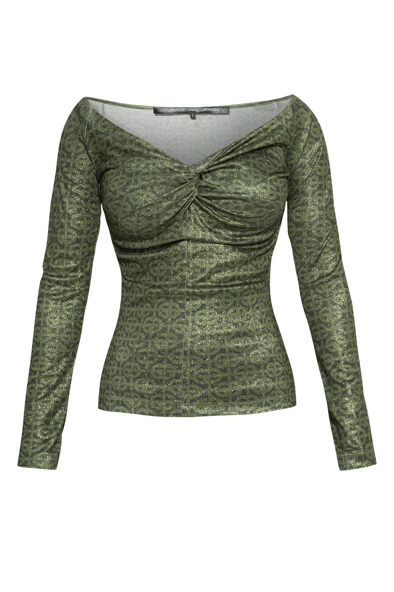 TOP WITH TWIST DETAIL AND LONG SLEEVES - EMERALD GREEN LOGO