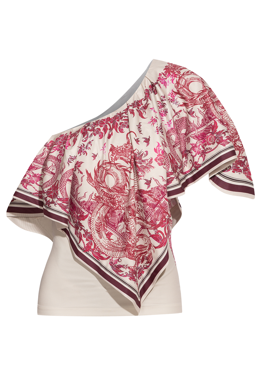 ELEGANT TOP WITH BARE SHOULDER - ASIA BORDEAUX