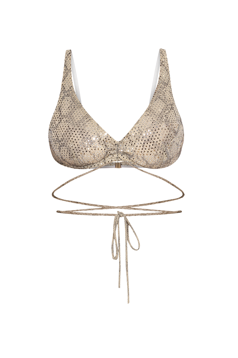 TRIANGLE TOP IN BEIGE WITH GLITTER - ESSENTIALS