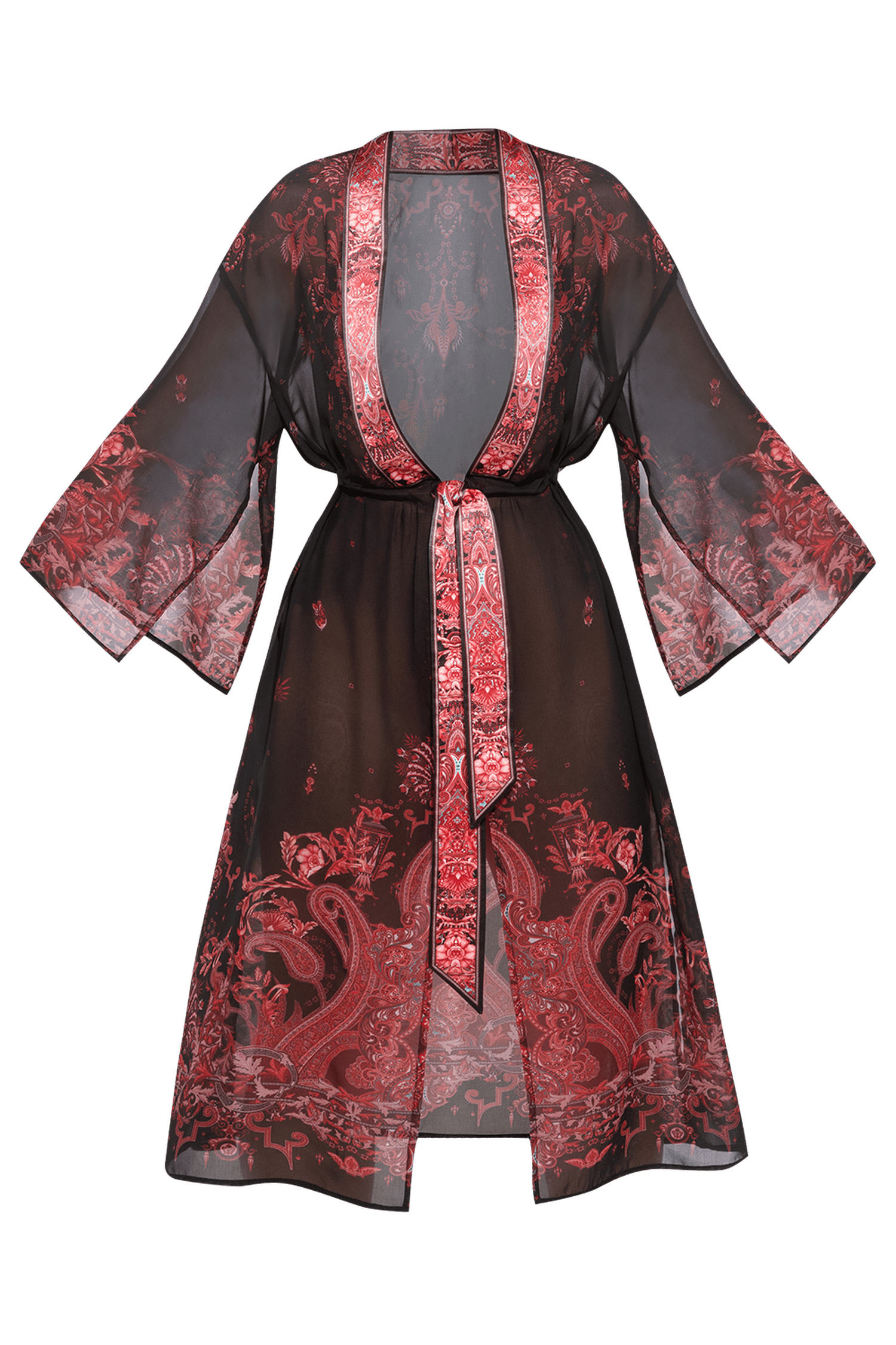 FRENCH CHIFFON KIMONO - PAISLEY DARK