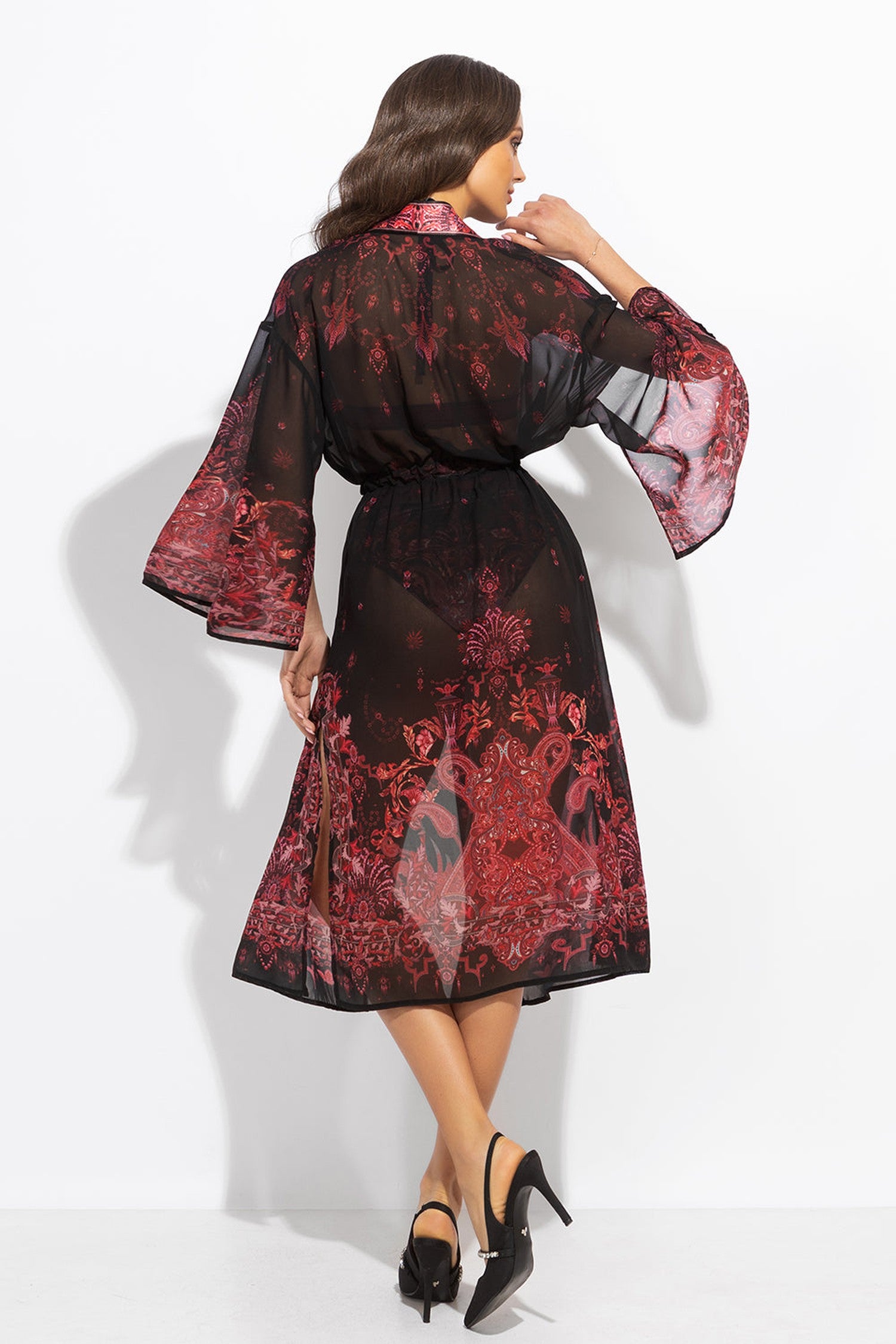 FRENCH CHIFFON KIMONO - PAISLEY DARK