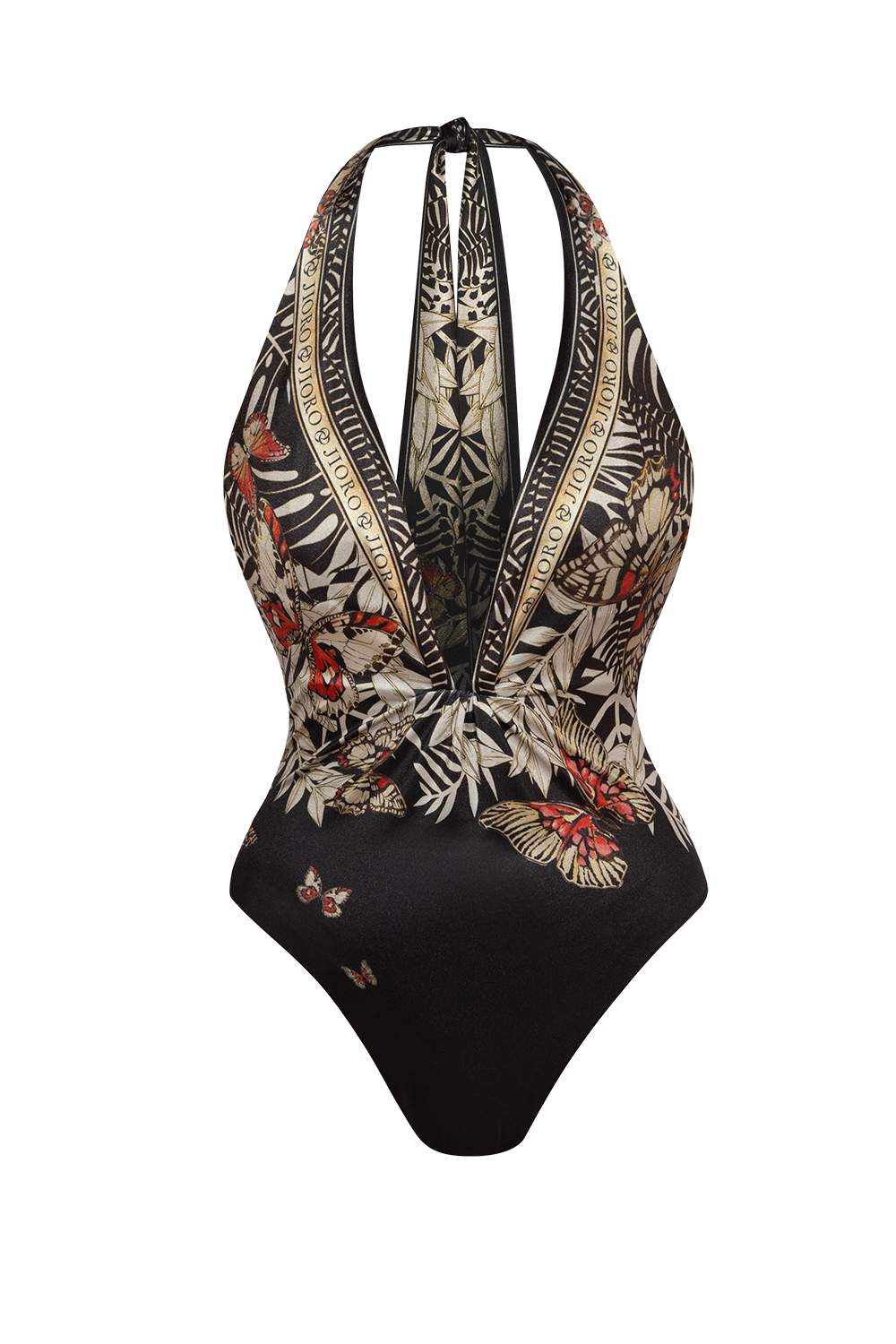 ONE-PIECE SWIMSUIT WITH CUPS AND OPEN BACK - MIDNIGHT BUTTERFLIES