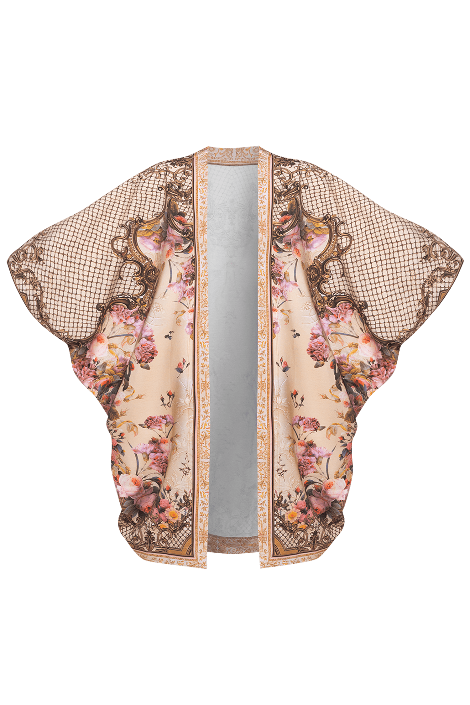 Cardigan en éponge française - Fleurs baroques