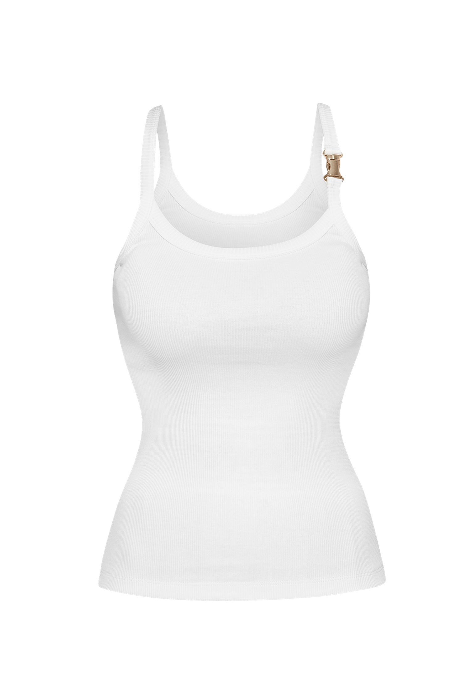 Débardeur côtelé en coton avec fines bretelles en blanc - essentiels