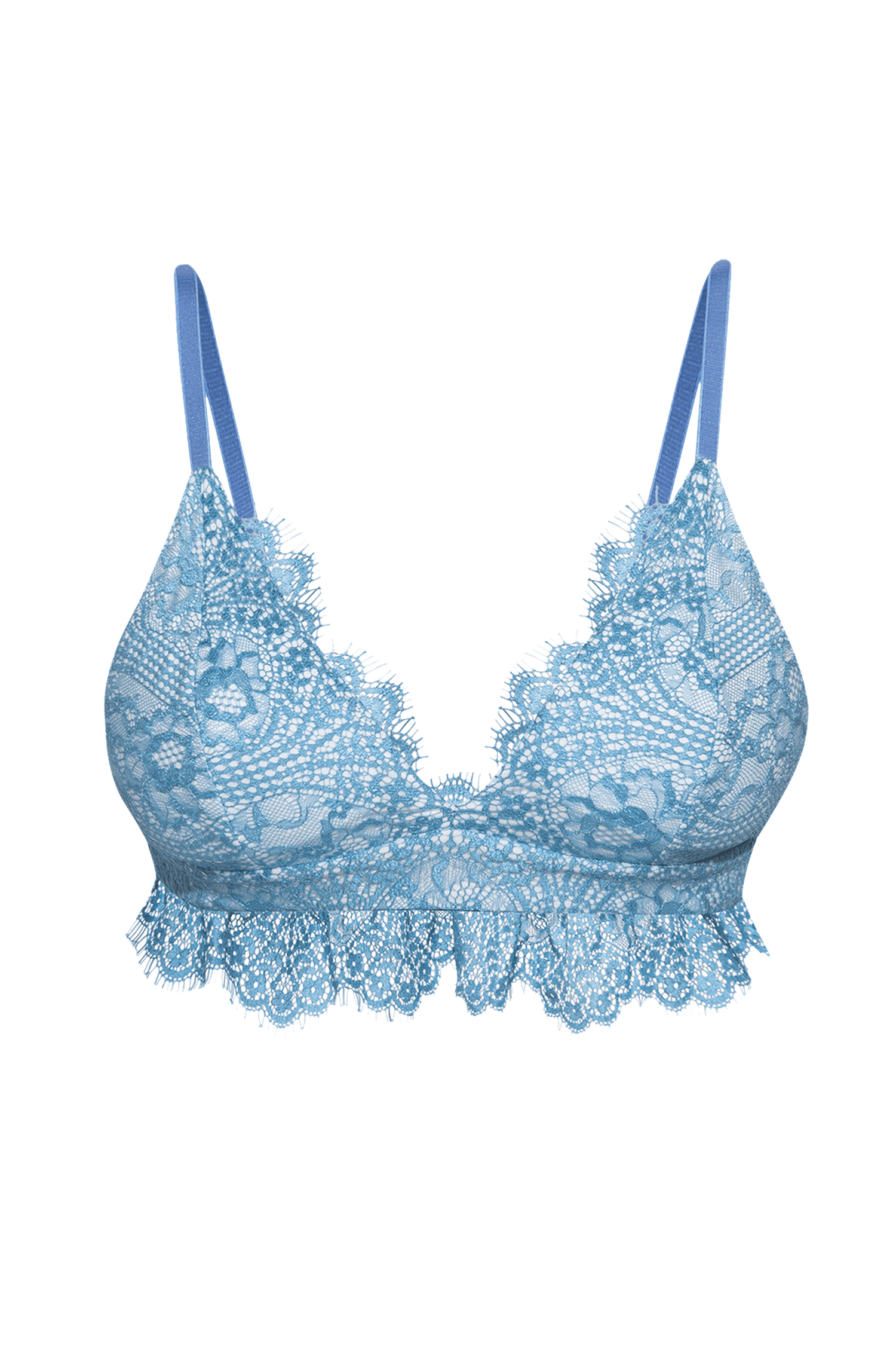 TOP DENTELLE BLEU - ESSENTIELS
