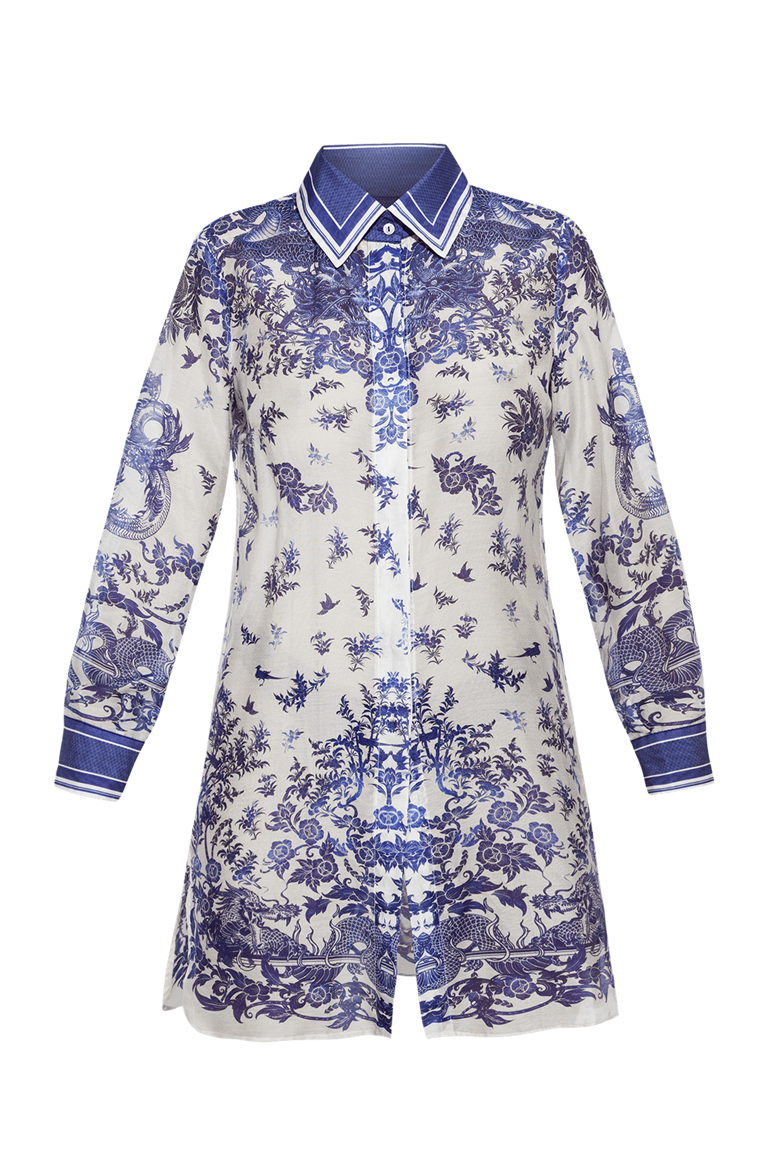 Chemise longue en viscose de soie - Asia Sky