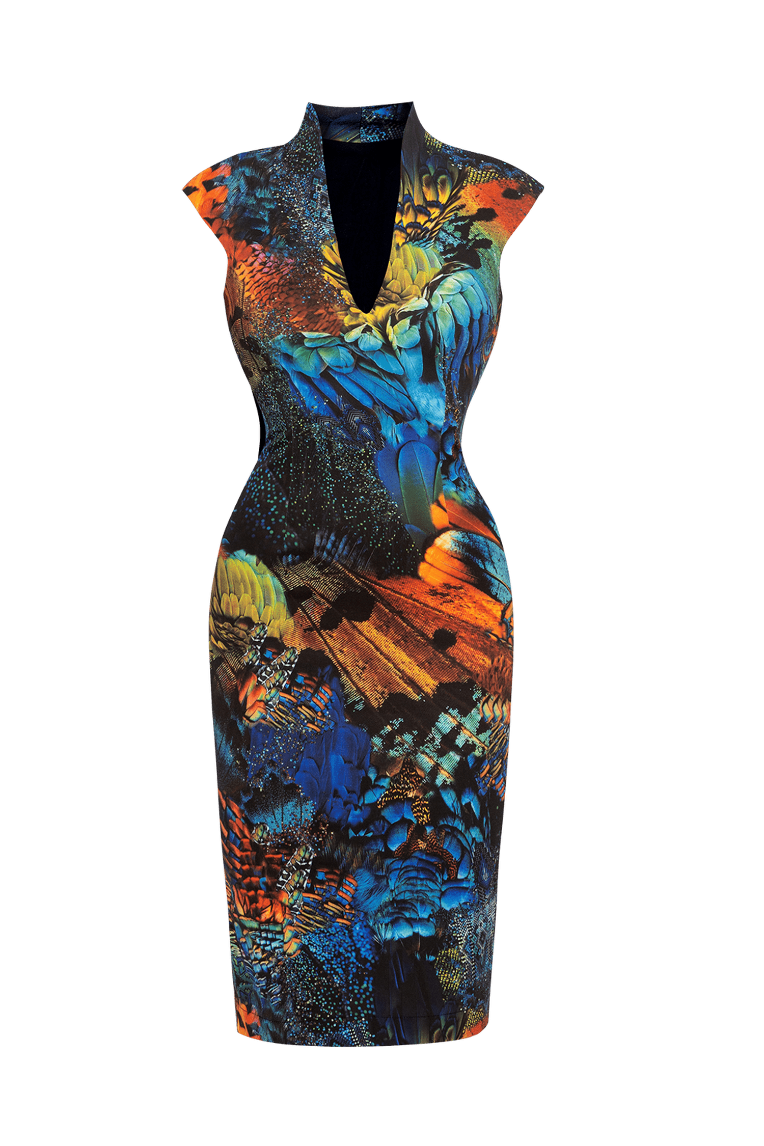 ROBE AJUSTÉE AVEC DÉCOLLETÉ PROFOND – AMAZONIA