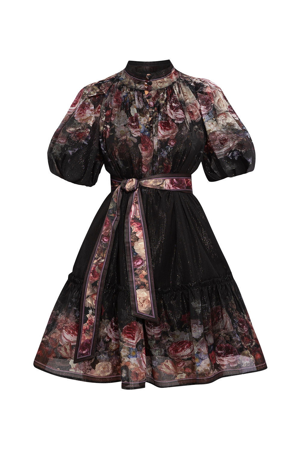 ROBE AVEC MANCHES BOUFFANTES - FLEURS VINTAGES