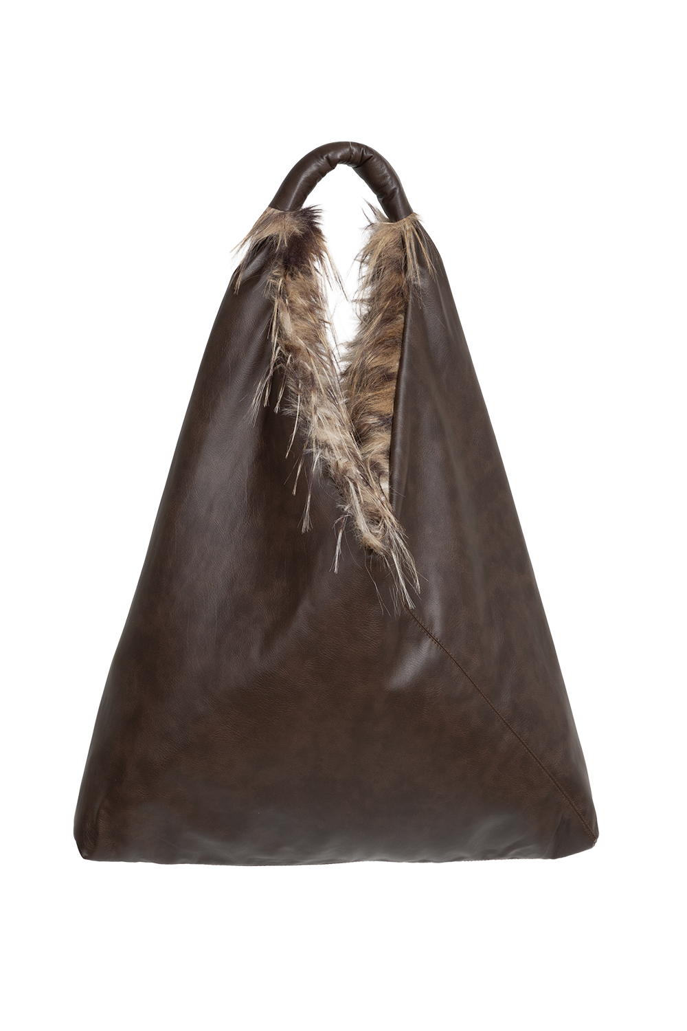 REVERSIBLE SERVAL FAUX FUR AND LEATHER BAG - ESSENTIALS