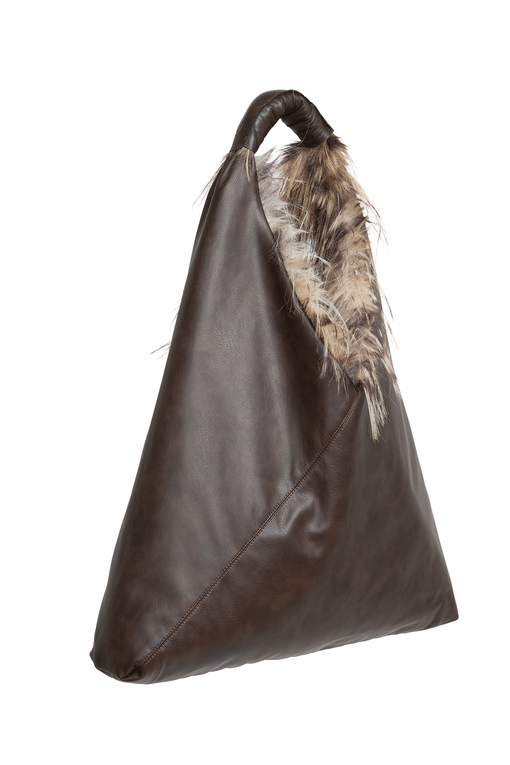 REVERSIBLE SERVAL FAUX FUR AND LEATHER BAG - ESSENTIALS