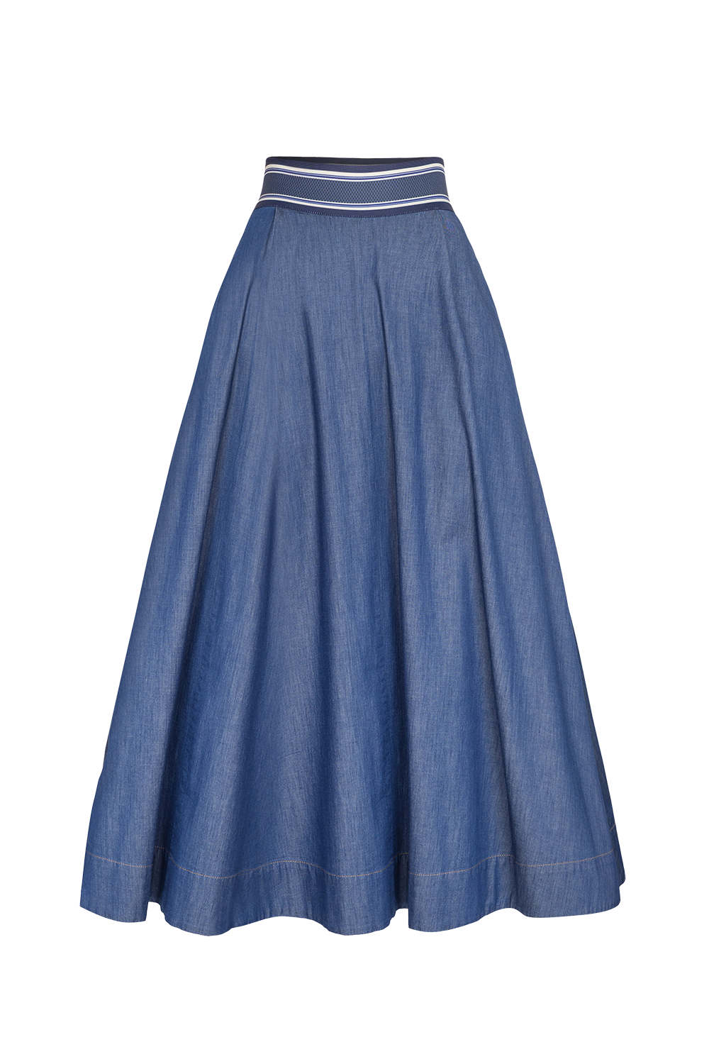 LONG DENIM SKIRT WITH ELASTIC WAIST AND SIDE POCKETS - ESSENTIALS JIORO ДЪЛГА ПОЛА ОТ ДЕНИМ С ЛАСТИК И СТРАНИЧНИ ДЖОБОВЕ - ESSENTIALS JIORO