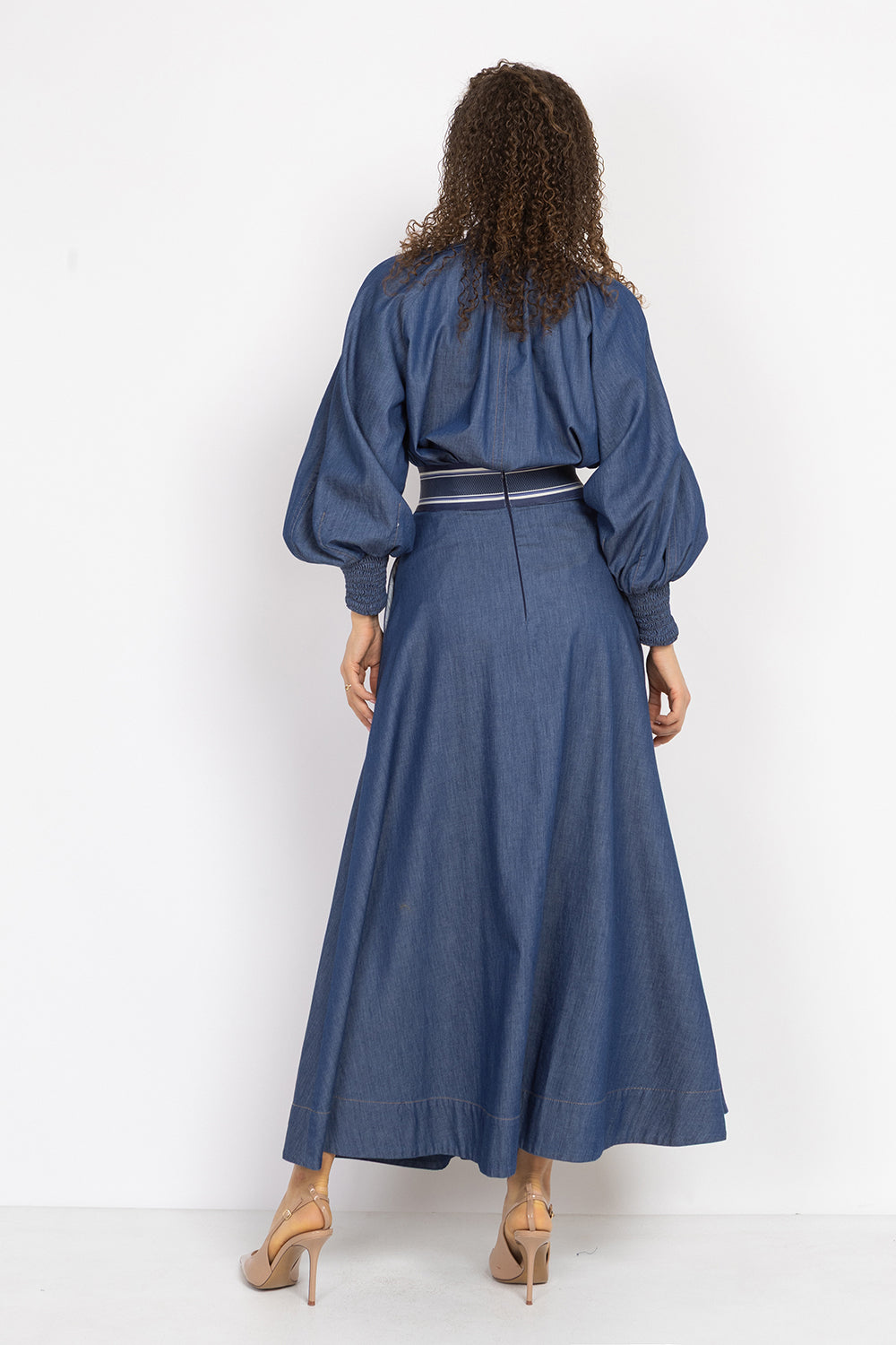 DENIM SHIRT WITH FRONT BOW AND RAGLAN SLEEVES - ESSENTIALS JIORO РИЗА ОТ ДЕНИМ С ПАНДЕЛКА И РЕГЛАН РЪКАВИ - ESSENTIALS JIORO