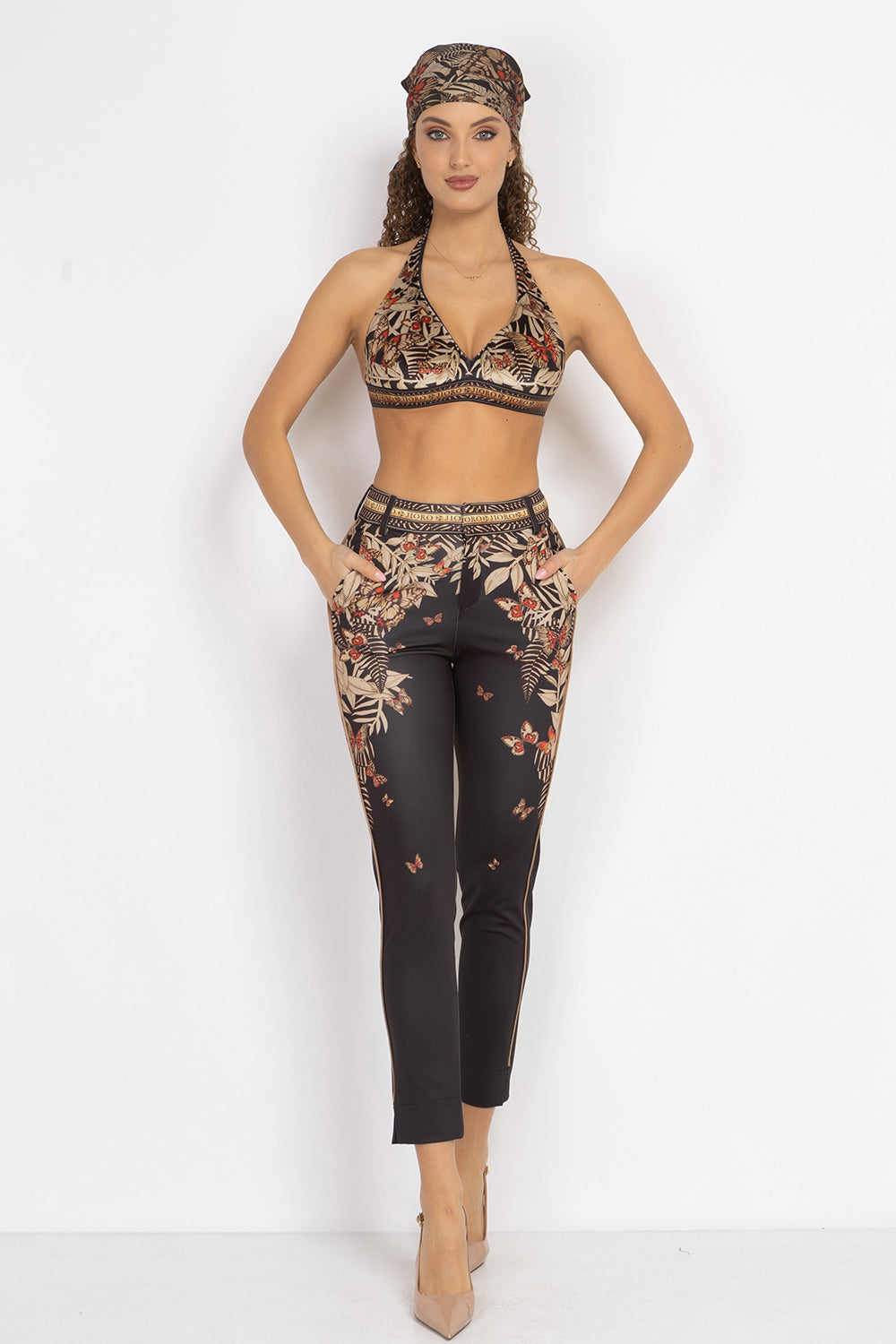 TRIANGLE VELVET TOP - MIDNIGHT BUTTERFLIES JIORO ГОРНИЩЕ ОТ КАДИФЕ ТИП ТРИЪГЪЛНИК - MIDNIGHT BUTTERFLIES JIORO