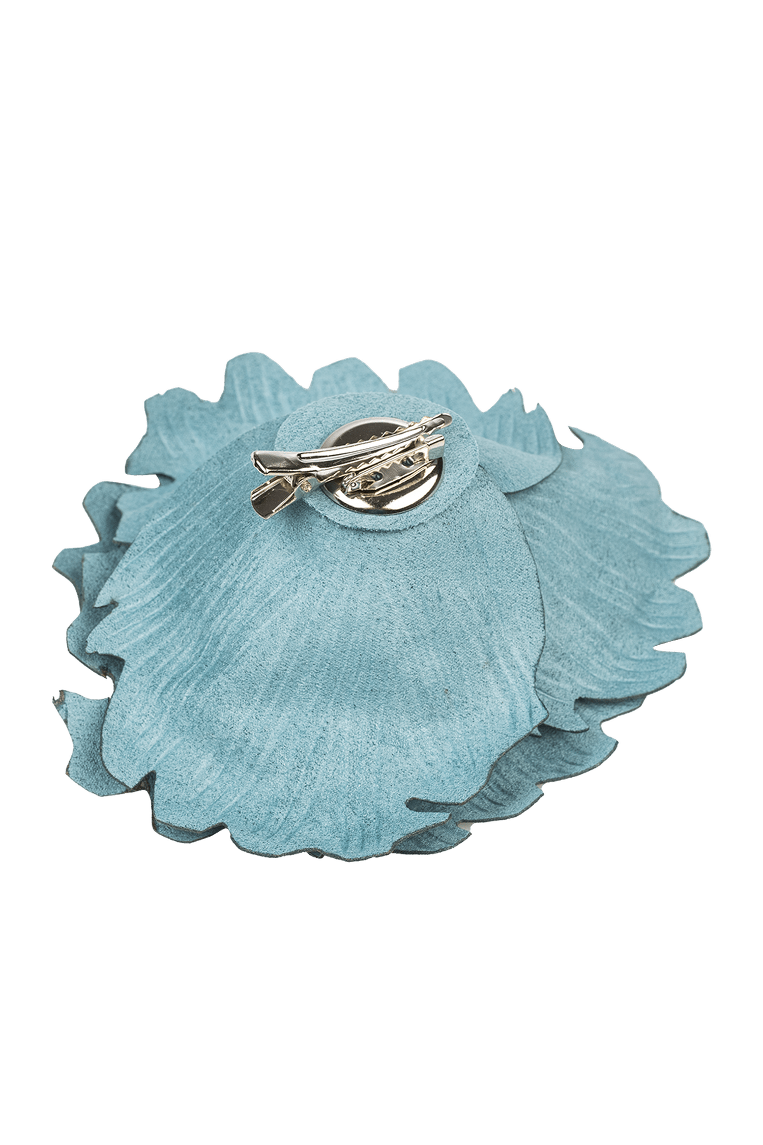 Petite broche rose bleue aspect daim