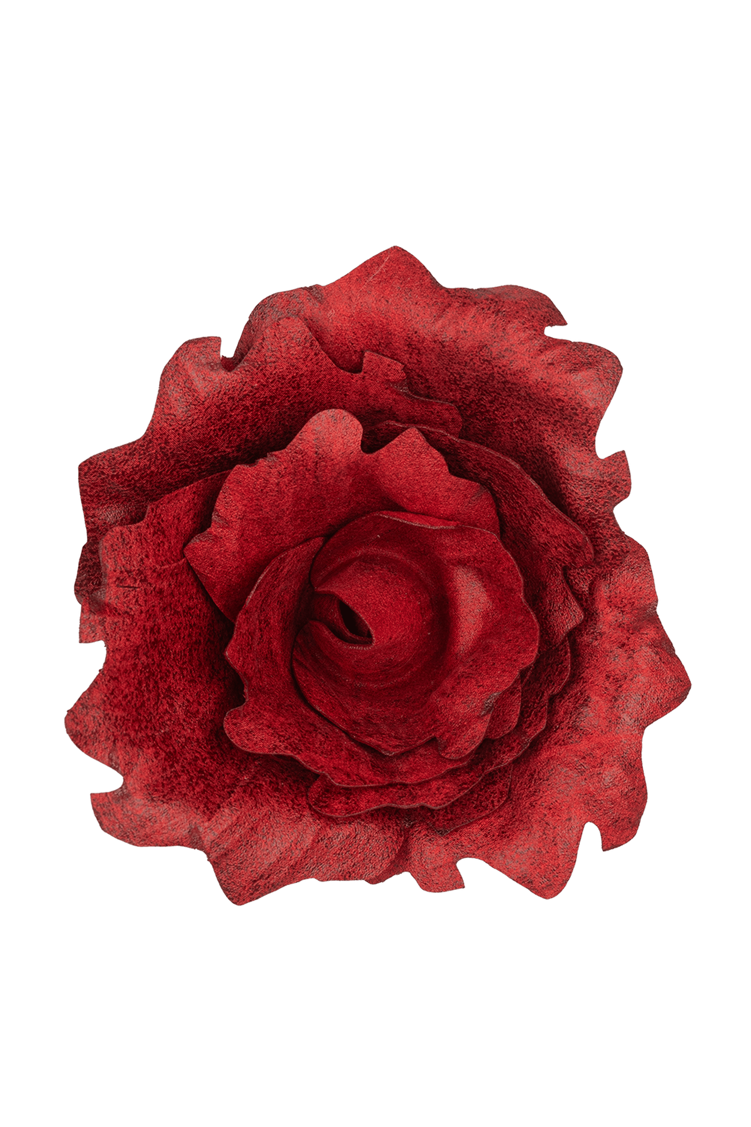 BROCHE ROUGE ROSE EN SIMILI DAIM MOYENNE