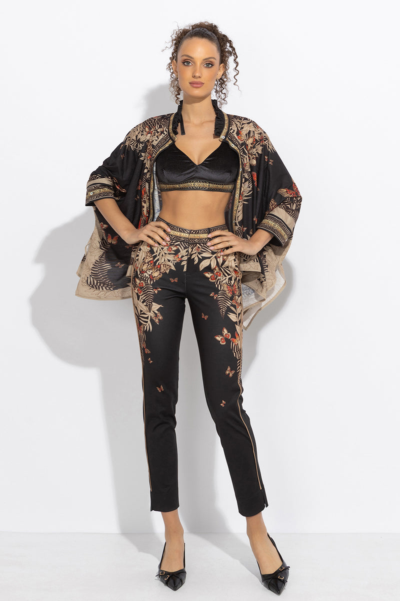 CLASSIC VISCOSE PANTS - MIDNIGHT BUTTERFLIES JIORO КЛАСИЧЕСКИ ПАНТАЛОН ОТ ВИСКОЗА - MIDNIGHT BUTTERFLIES JIORO