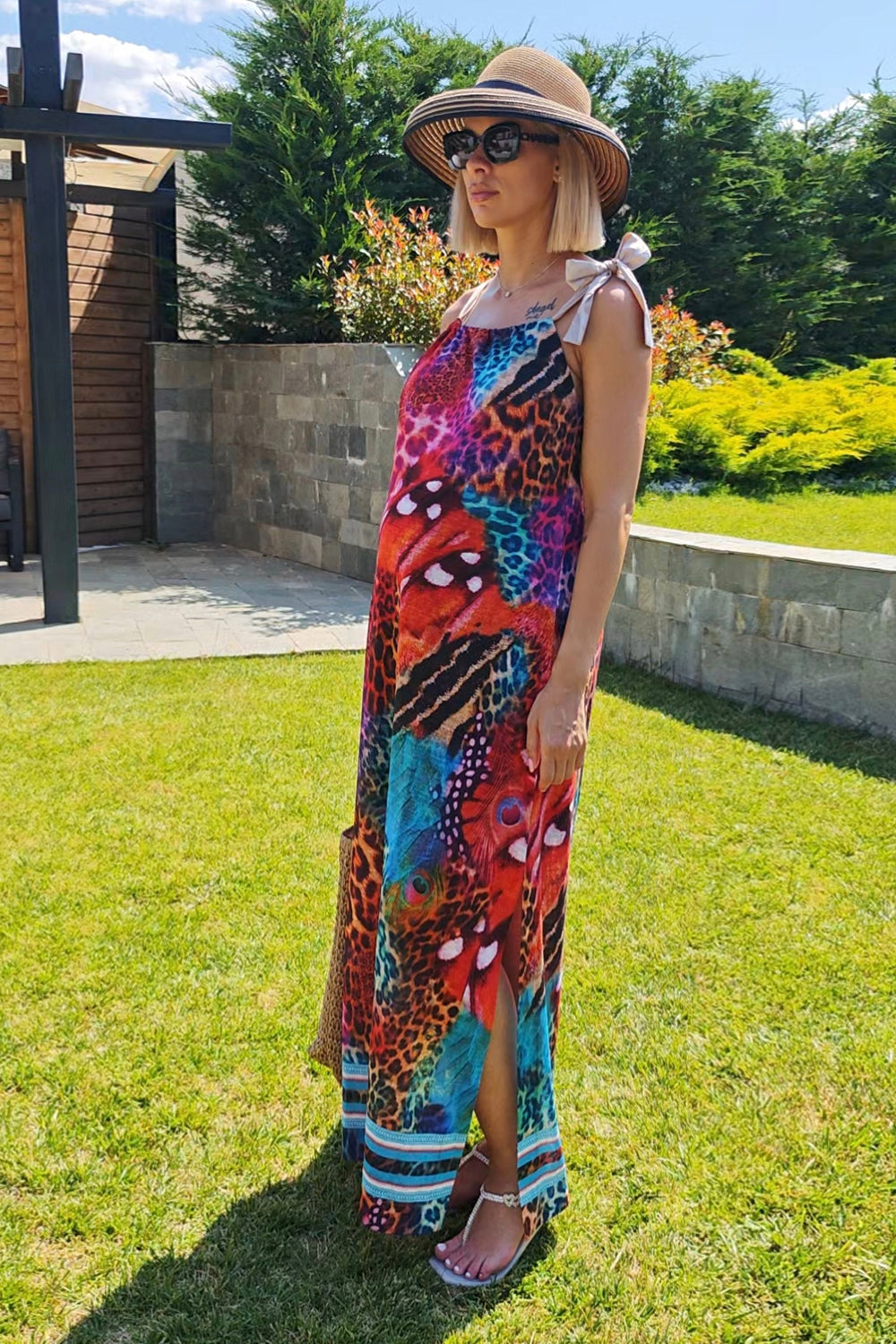 LOOSE LONG DRESS - LEO NEON WILD