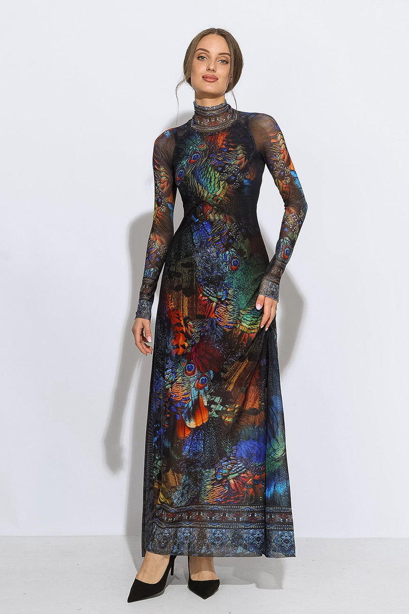 LONG FINE NET DRESS - AMAZONIA JIORO ДЪЛГА РОКЛЯ ОТ ФИНА МРЕЖА - AMAZONIA JIORO