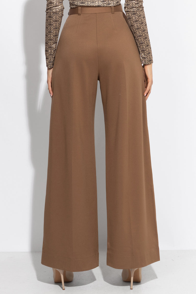 VISCOSE BLEND HIGH-WAISTED BEIGE TROUSERS – ESSENTIALS JIORO ШИРОК ПАНТАЛОН ОТ ВИСКОЗА С ВИСОКА ТАЛИЯ В БЕЖОВО - ESSENTIAL JIORO