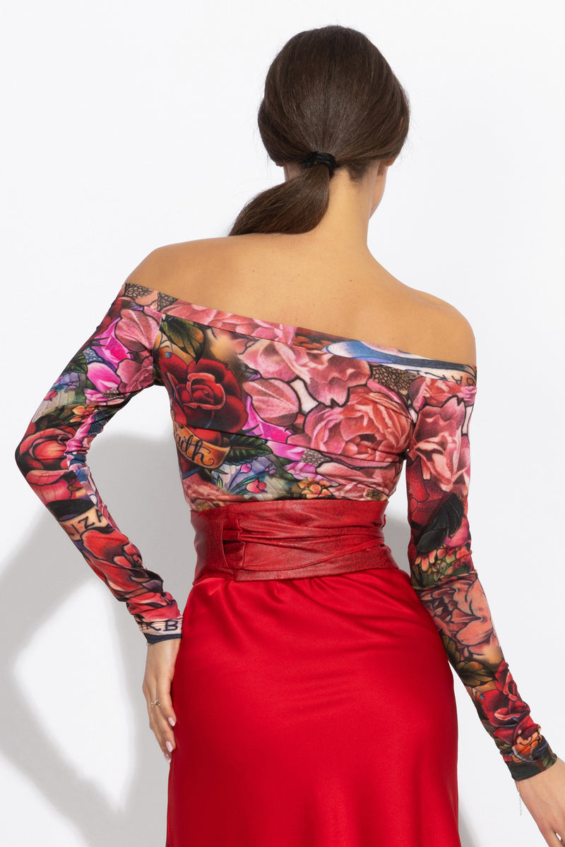 CEINTURE STYLE ENROULÉ - IMITATION DAIM EN ROUGE - ESSENTIELS